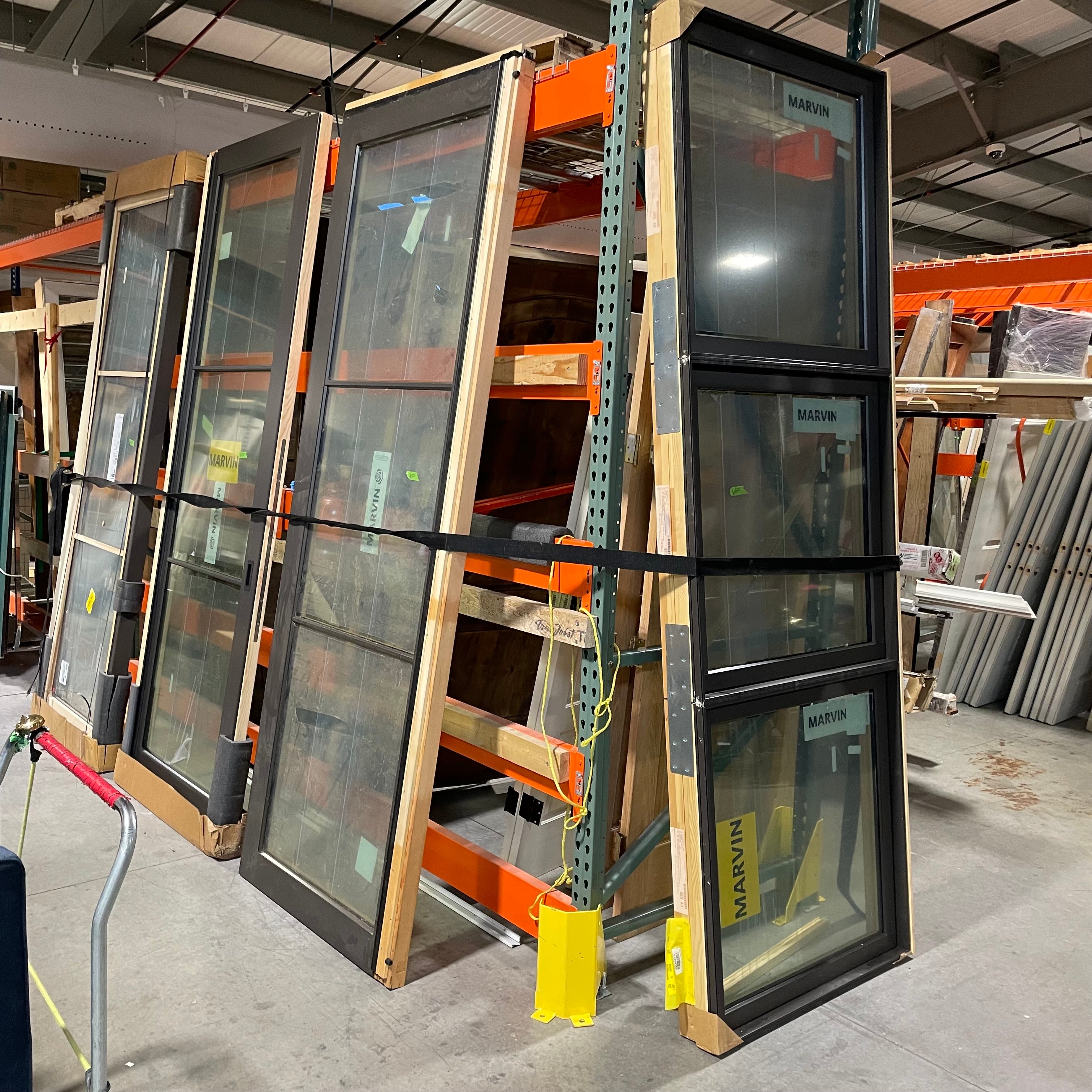 35.75"x 108"x 4.75" MARVIN Brown Metal Clad 3 Panel FIXED Exterior Window