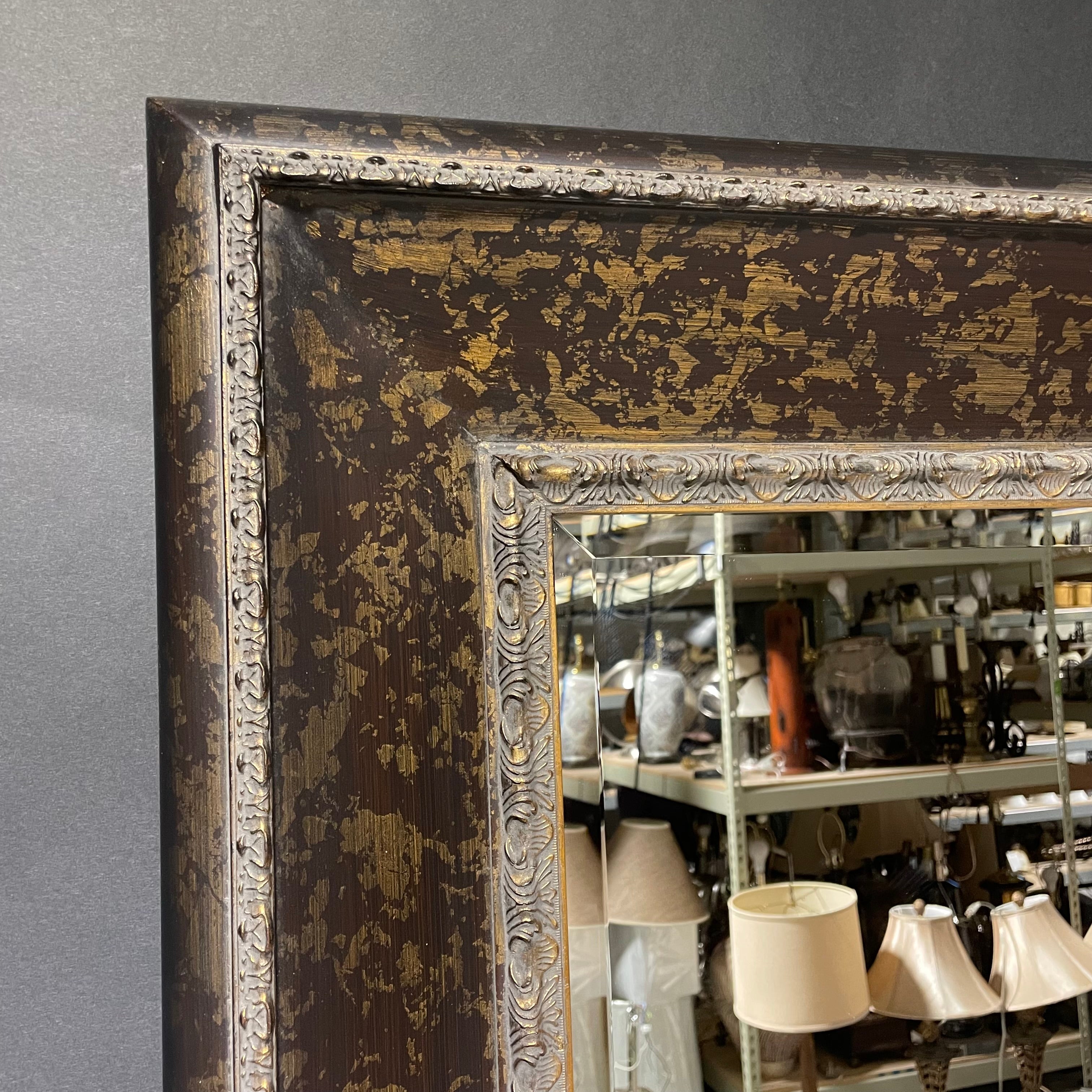 Beveled Edge Speckled Black And Gold Frame 47 1/2" x 35 1/2"