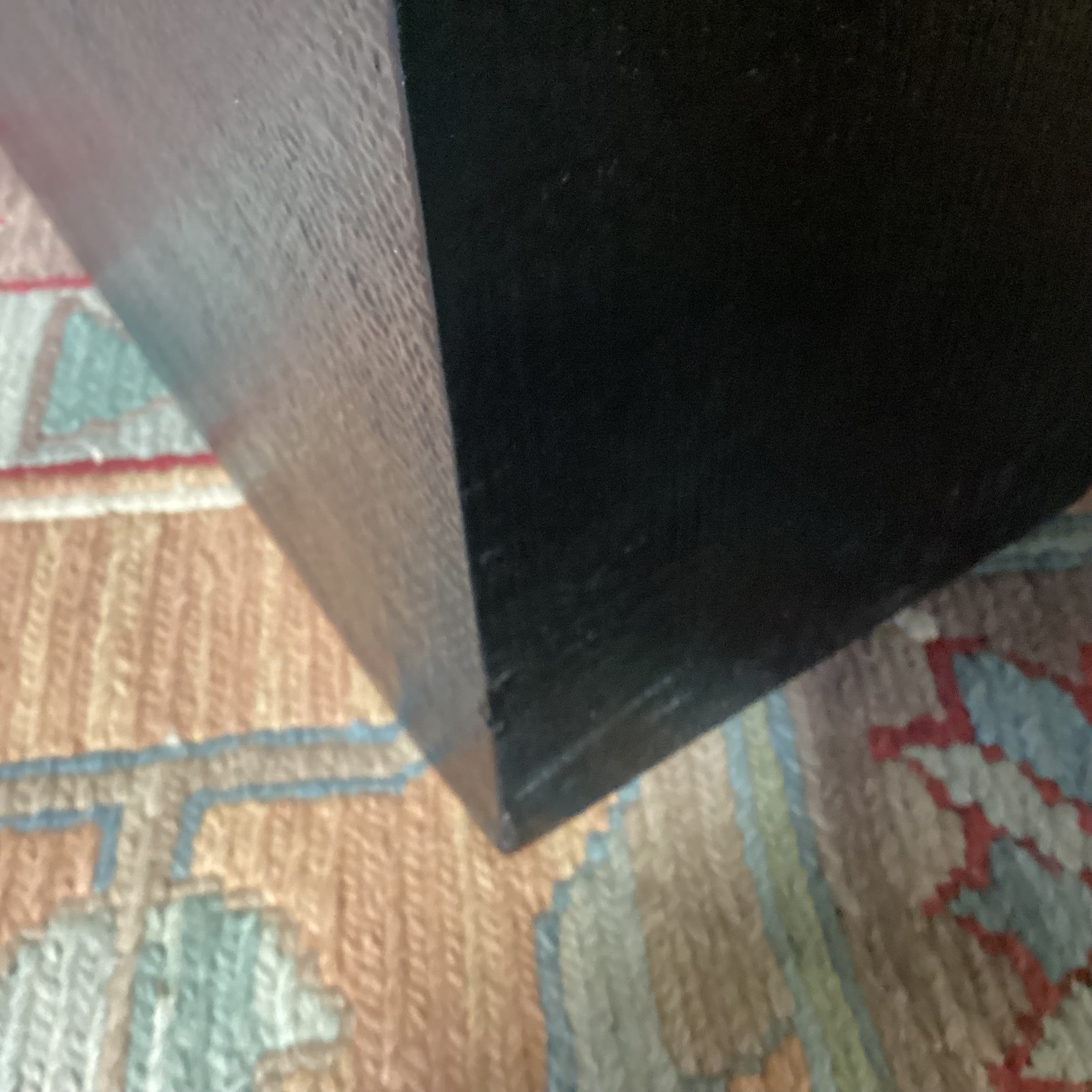 Crate & Barrel 2 Black Raffia Texture Wrapped U Shape Coffee Table 46"x 30"x 16"