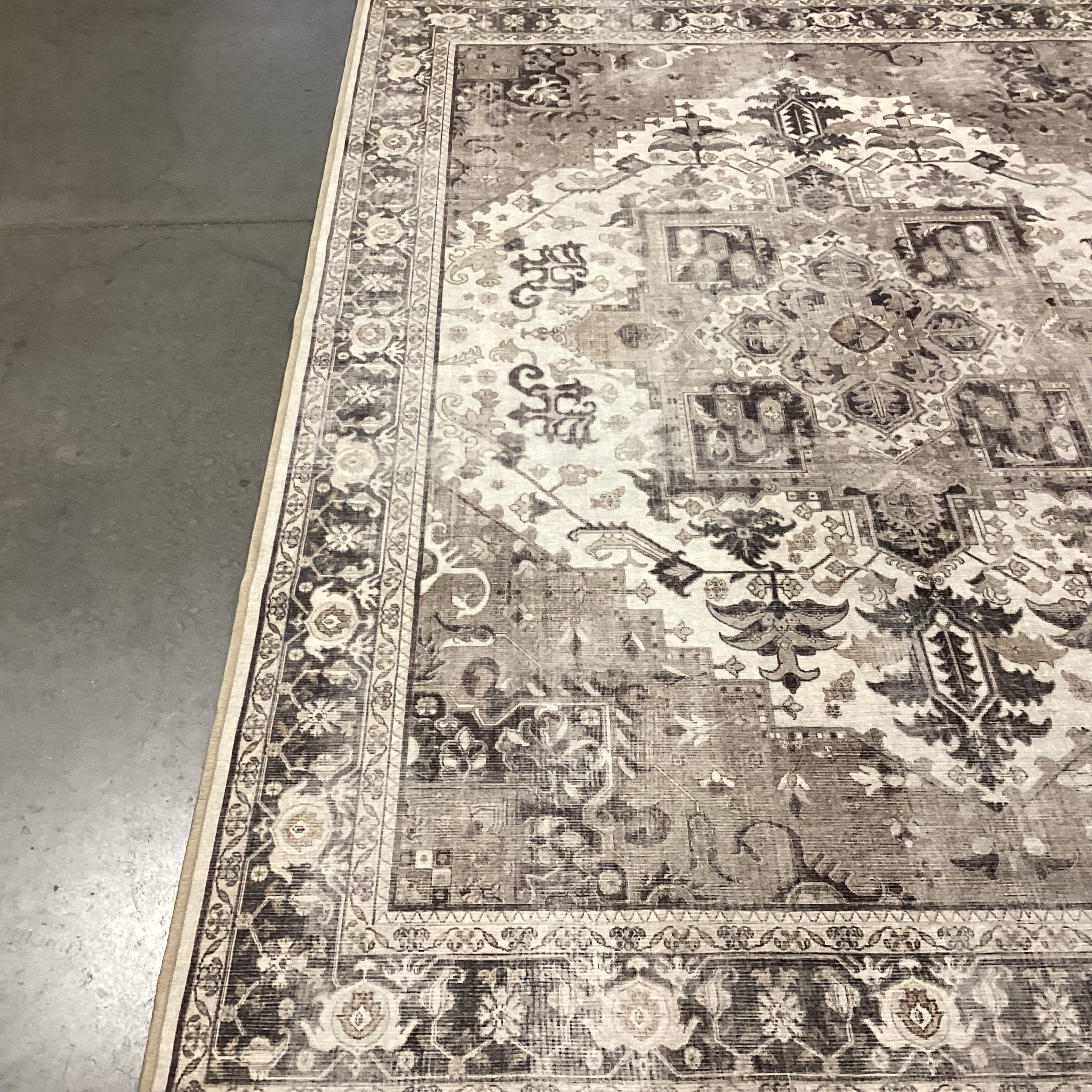 Ruggable Cream Brown Taupe Washable Rug 5'2"x 7'2"