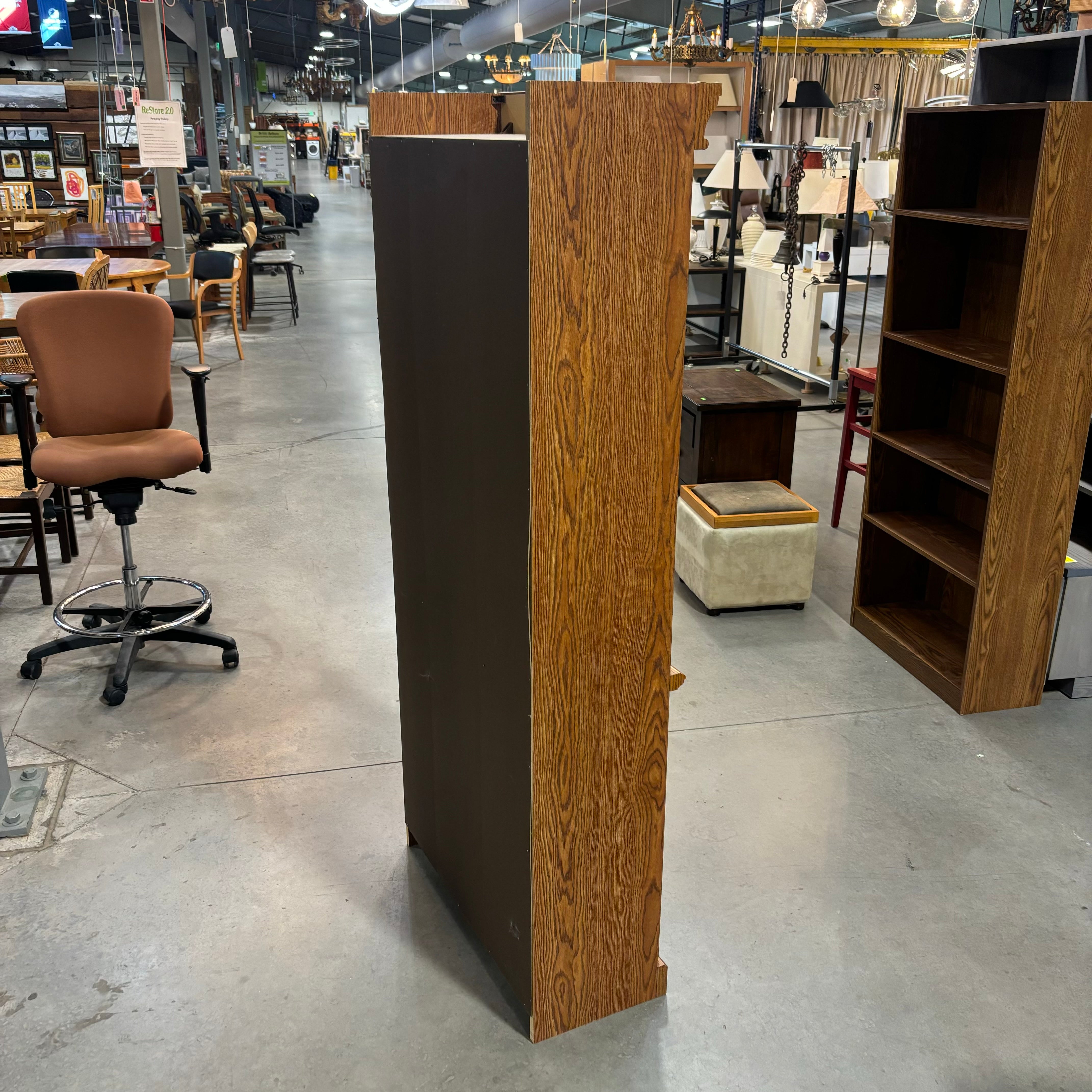 Medium Finish Wood with 4 Adjustable Height Shelves Bookcase 29.5"x 12"x 71.5"