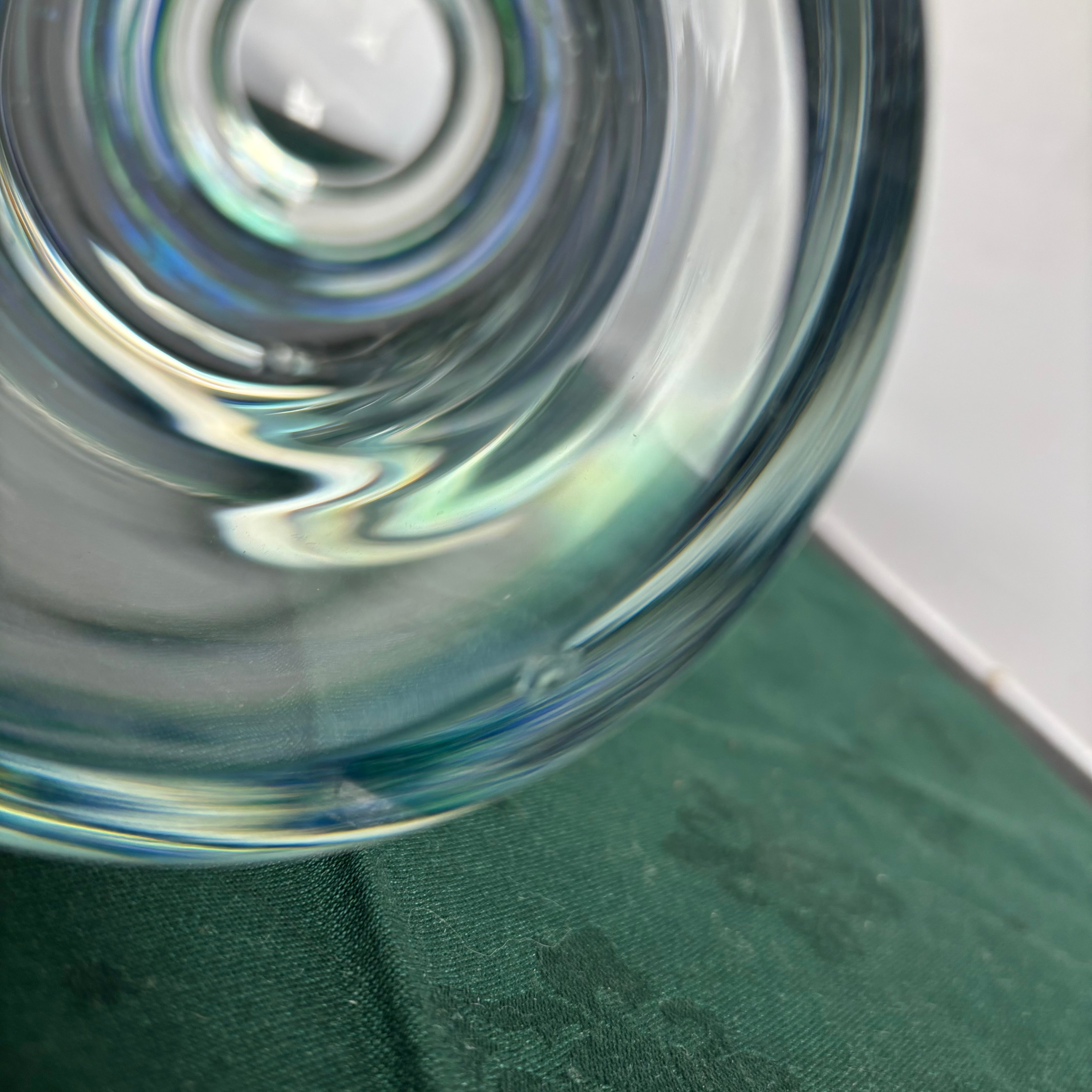 Vintage Handblown Blue/Green Art Glass Vase Signed By Artist, Svoboda, Czech Republic, 14"