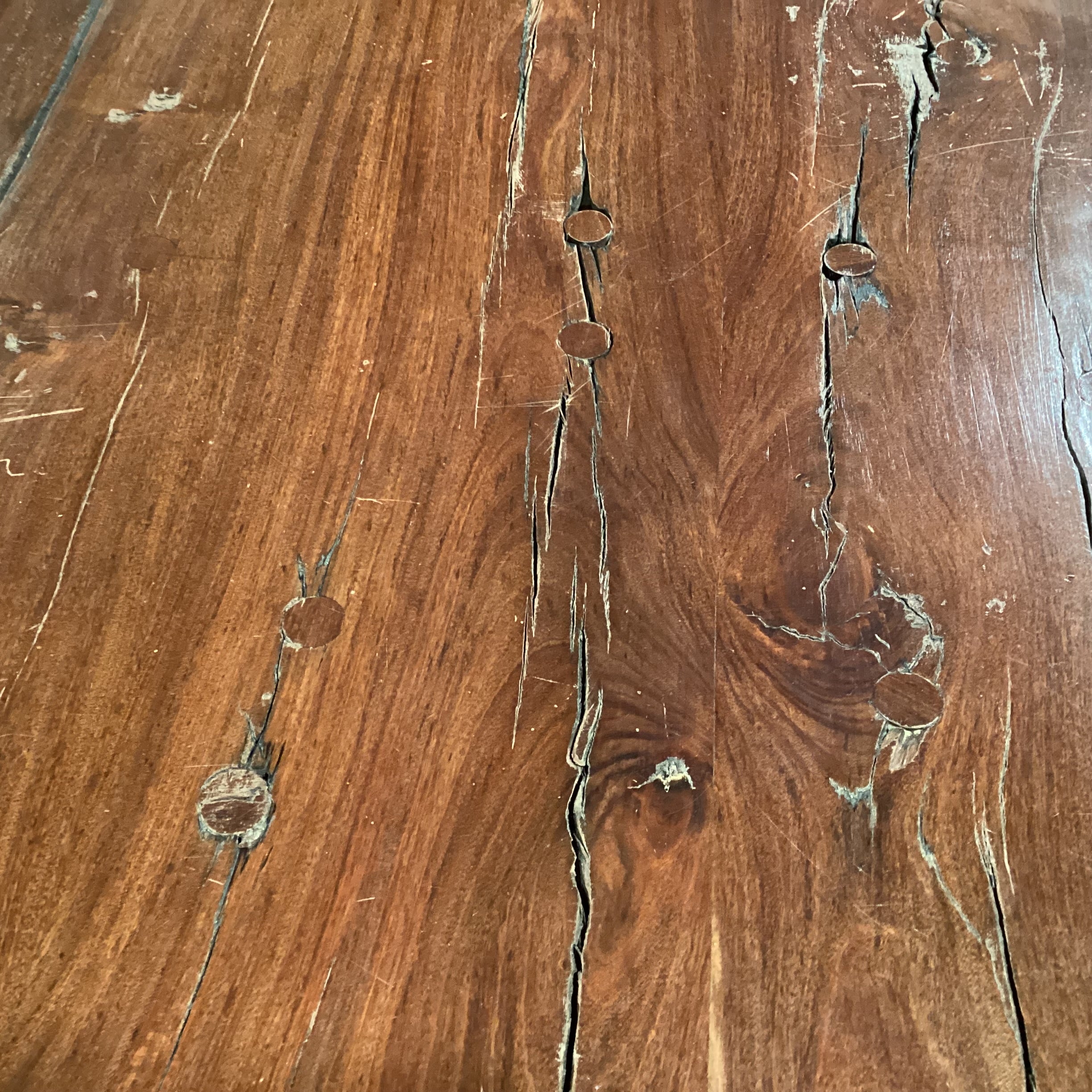 Vintage Solid Wood with Peg Knotching & Trestle Dining Table 72"x 48"x 30"