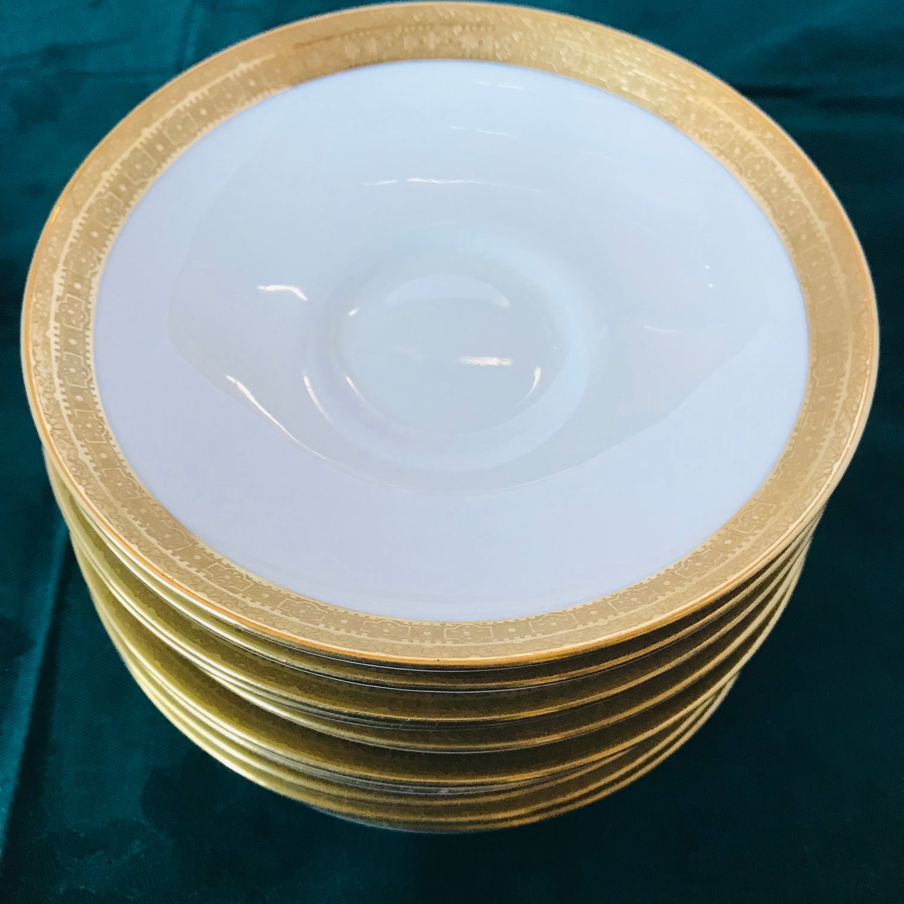 Set of 14 Vintage Royal Doulton "Royal Gold" #4980 Saucers