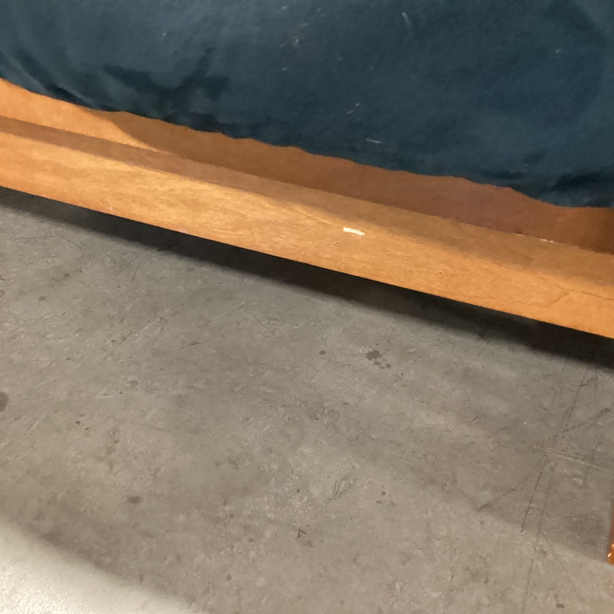 Wood Frame & Blue Micro Suede Cushion Futon Sofa 83"x 41" to 55"x 35"
