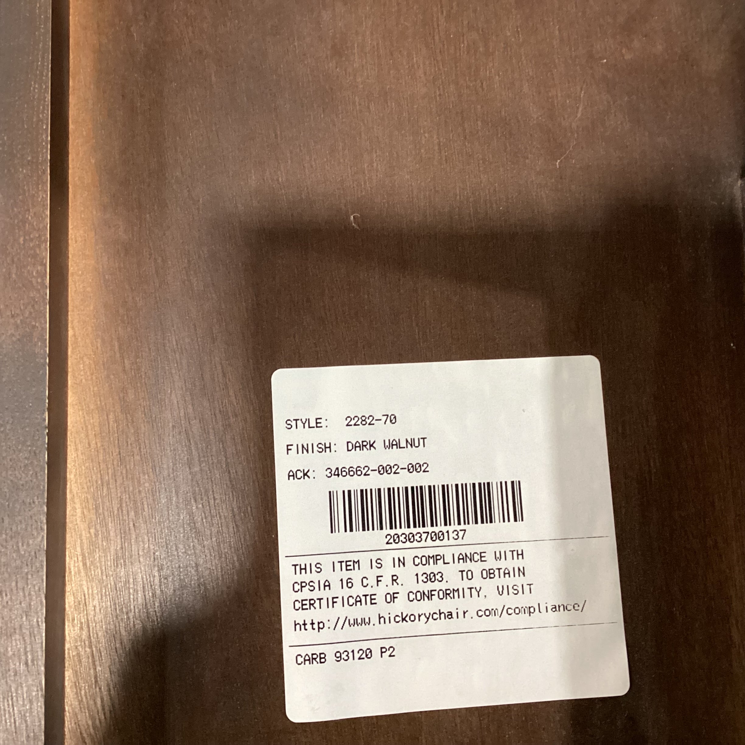 Hickory Chair Dark & Grey Tone Finish Walnut End Table 31"x 19"x 26"