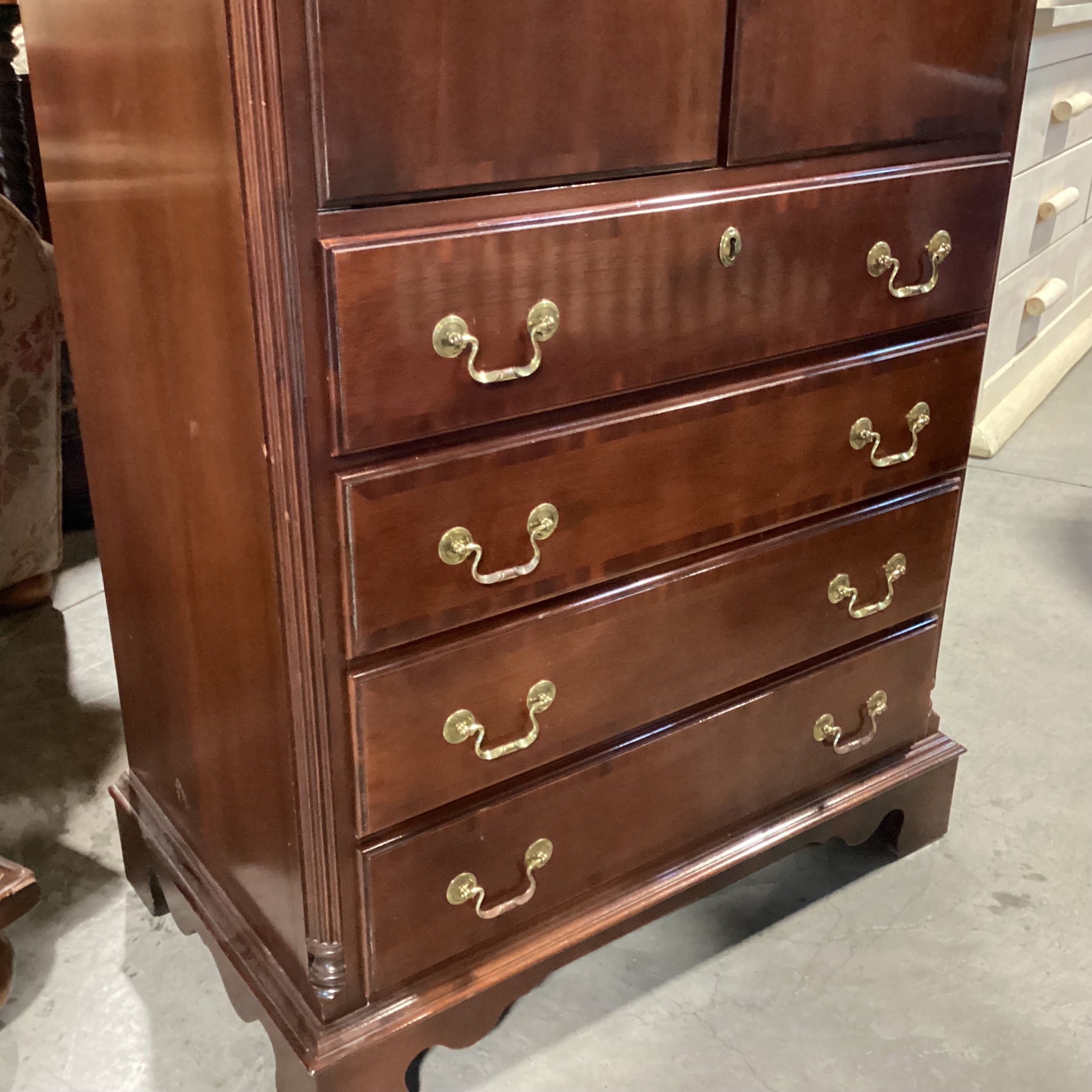 Lexington Dark Finish Wood 2 Door 4 Drawer Cabinet Dresser 36"x 21"x 60"