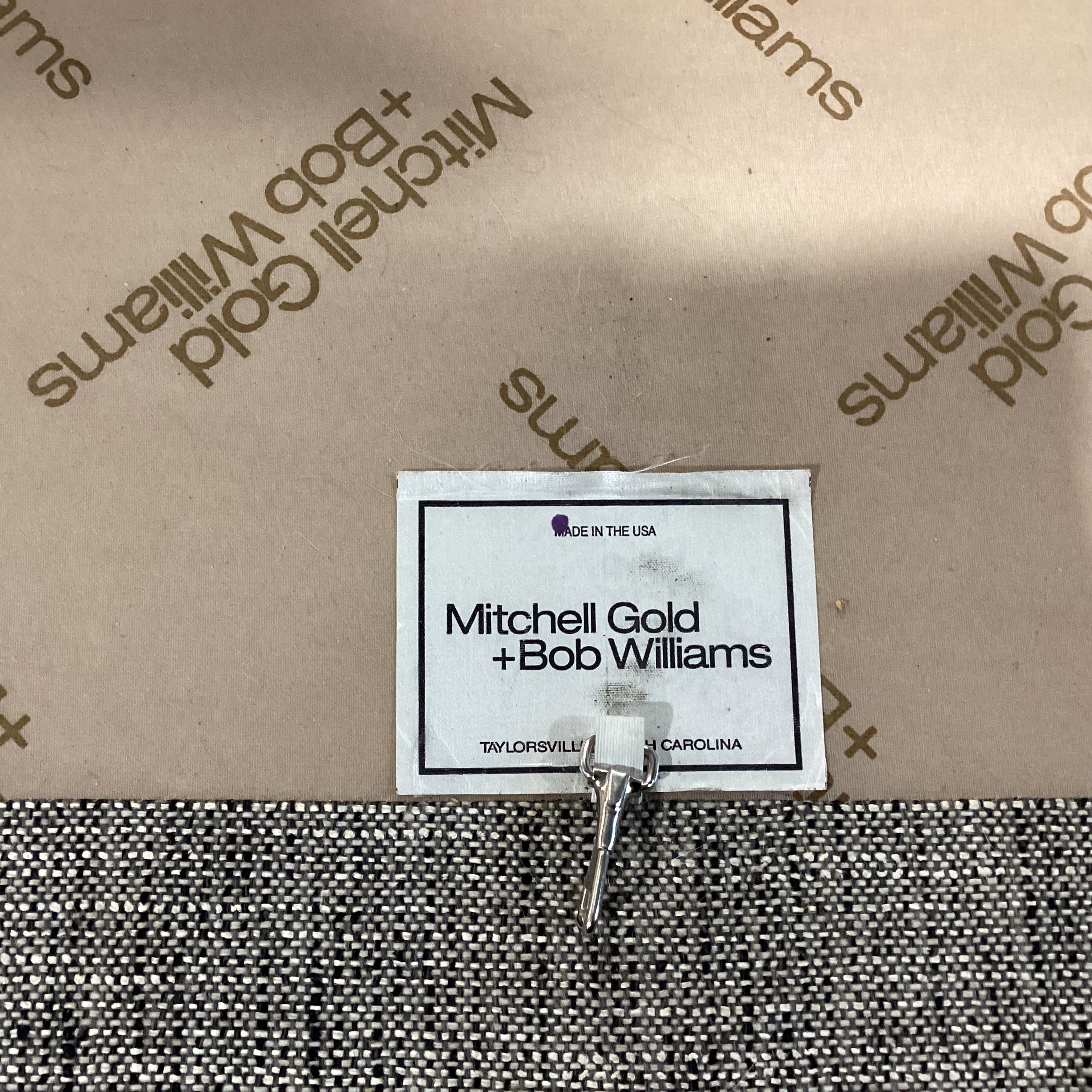 Mitchell Gold & Bob Williams Grey Charcoal Woven Modern Sofa 100"x 39"x 28"