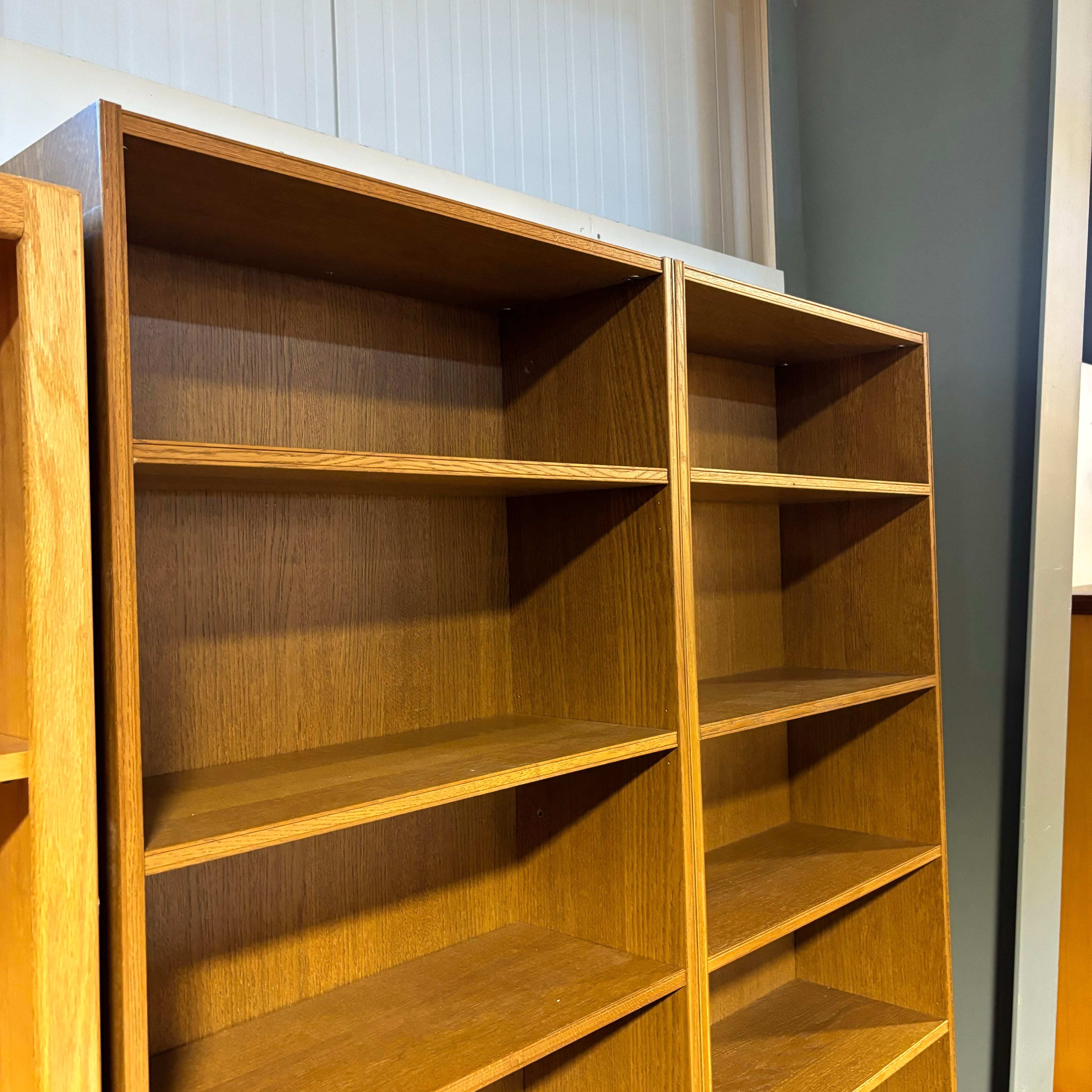 IKEA Stockholm Wood Style Veneer 5 & 6 Shelf Double Bookcase 57"x 12"x 88"