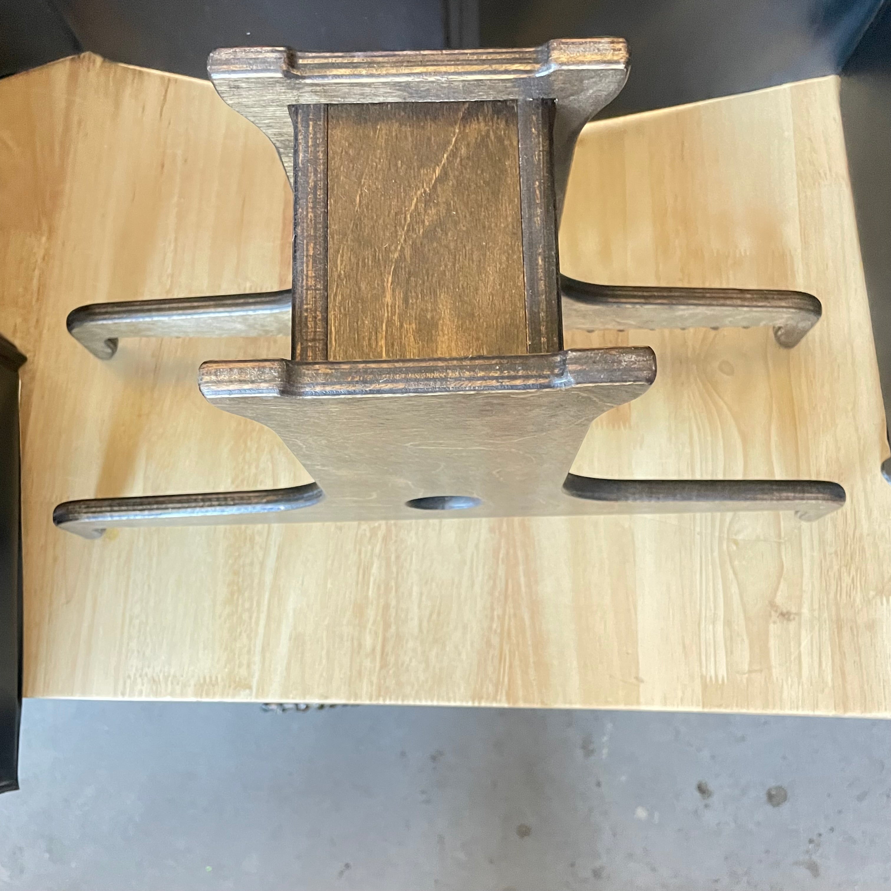 Vintage Handcrafted Geneva Wood Brush Holder, 16"x 4.5"x 11"