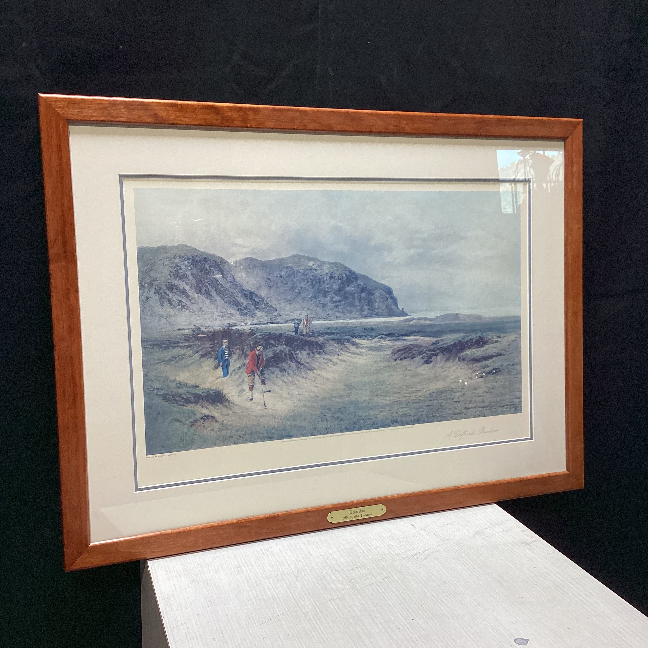 Vintage Douglas Adams "A Difficult Bunker" Framed Print With Plaque 23" x 30"