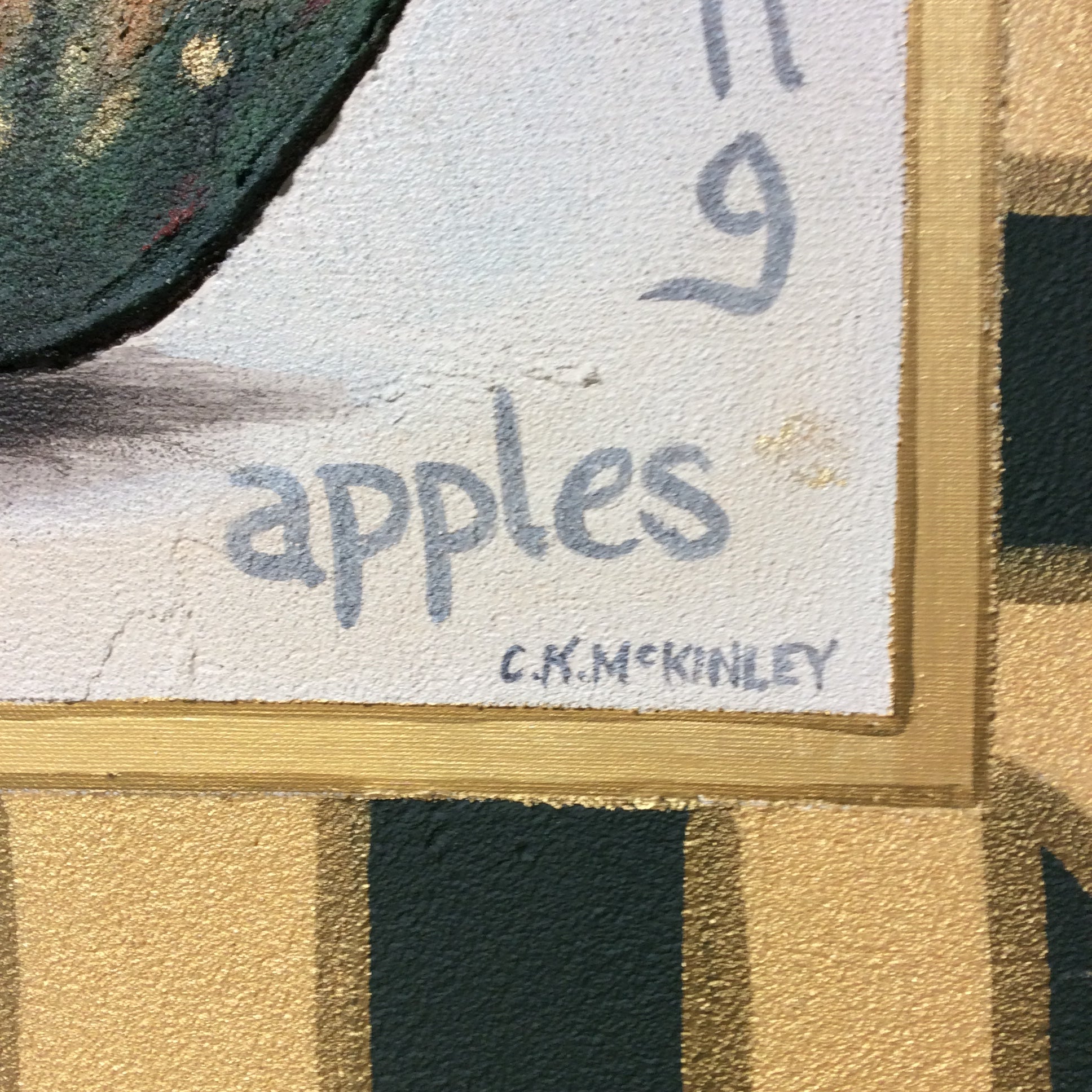 C.K. McKinley Signed Original Apple Painting On Canvas 30" x 40"