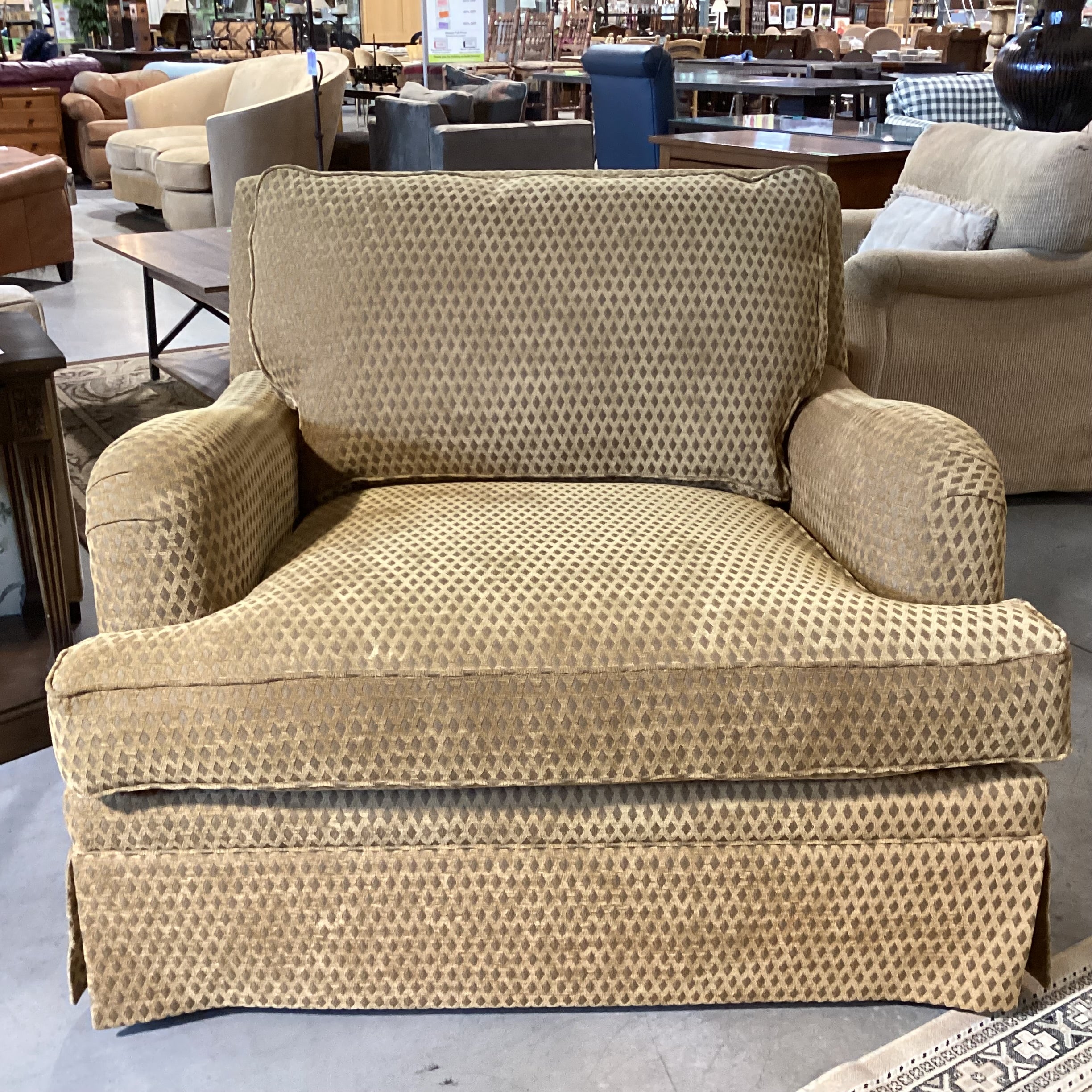 Hancock & Moore Golden Chenille Diamond Woven Down Mix Oversized Chair 46"x 45"x 35"