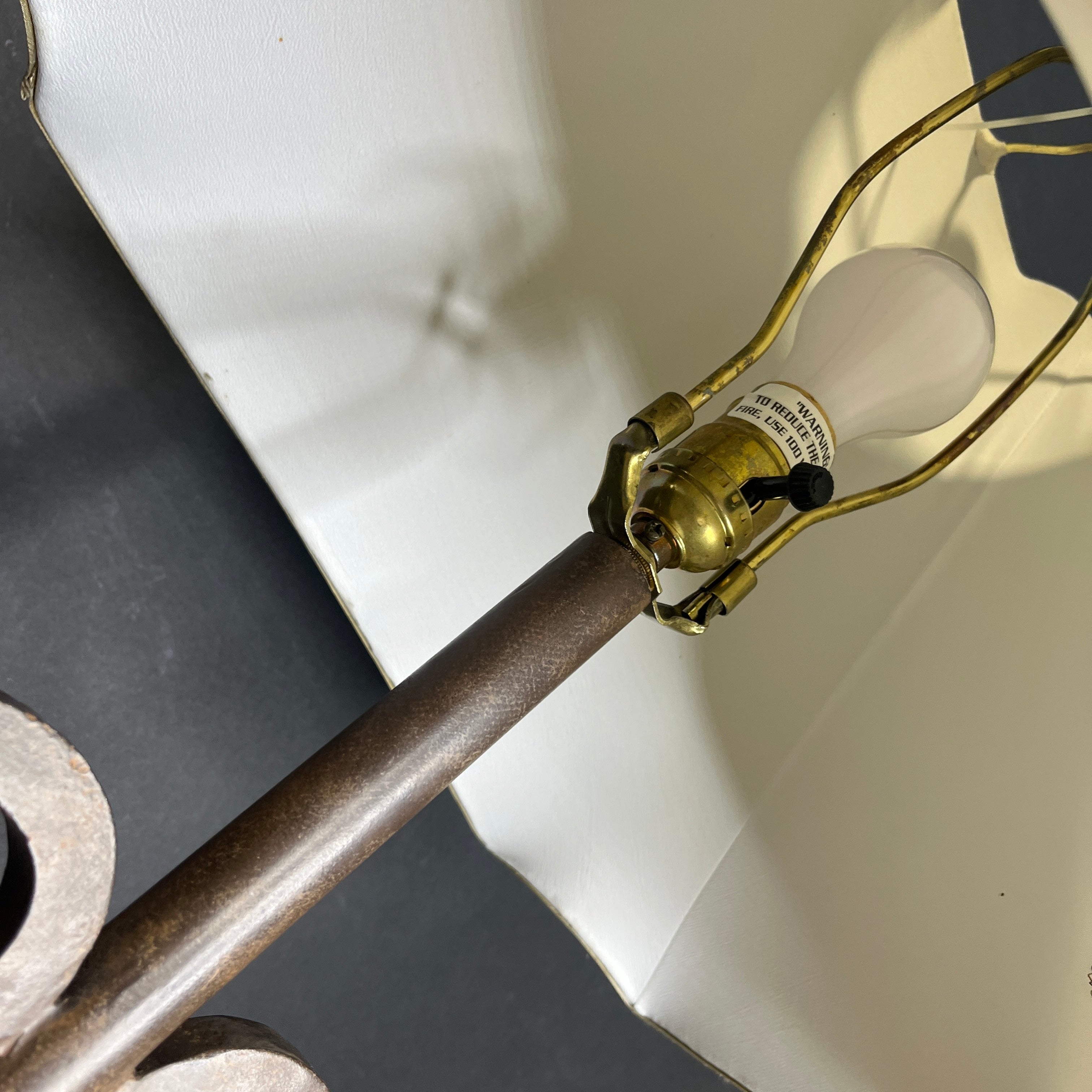 Dana Creath Designs Bronze Iron Scroll with Shade Table Lamp 22”x 12”x 30”