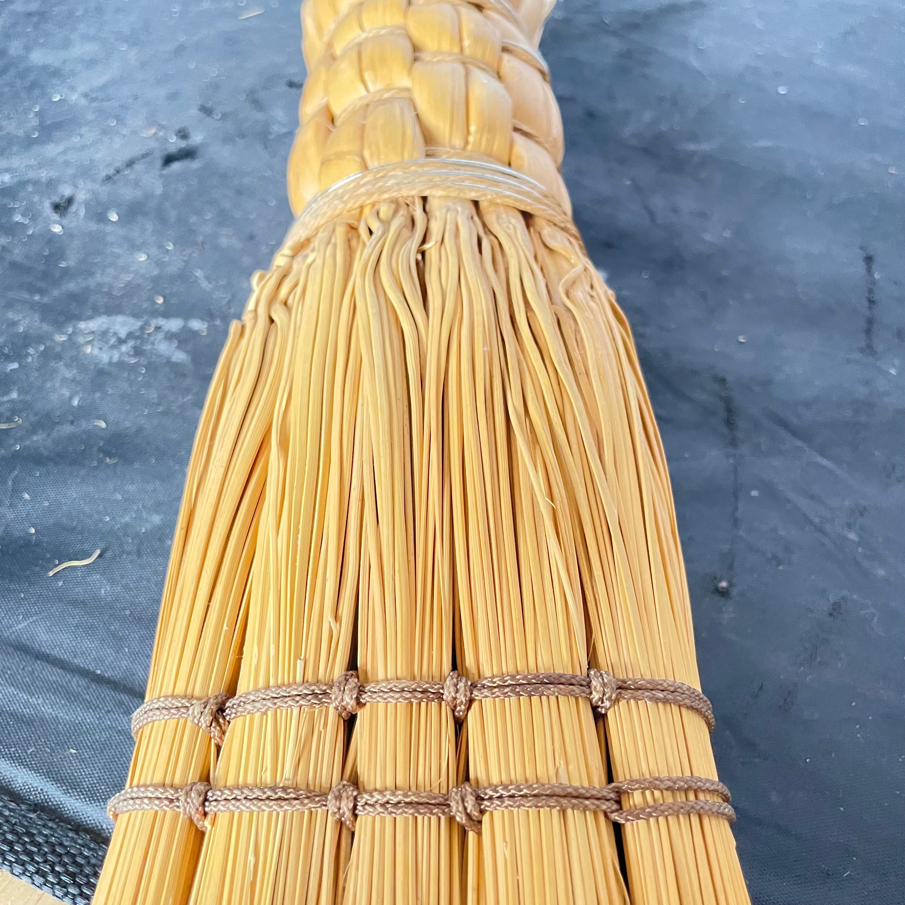 Handcrafted Rustic Gnarled Wood Handle Besom/Hearth Broom, 6"x32"
