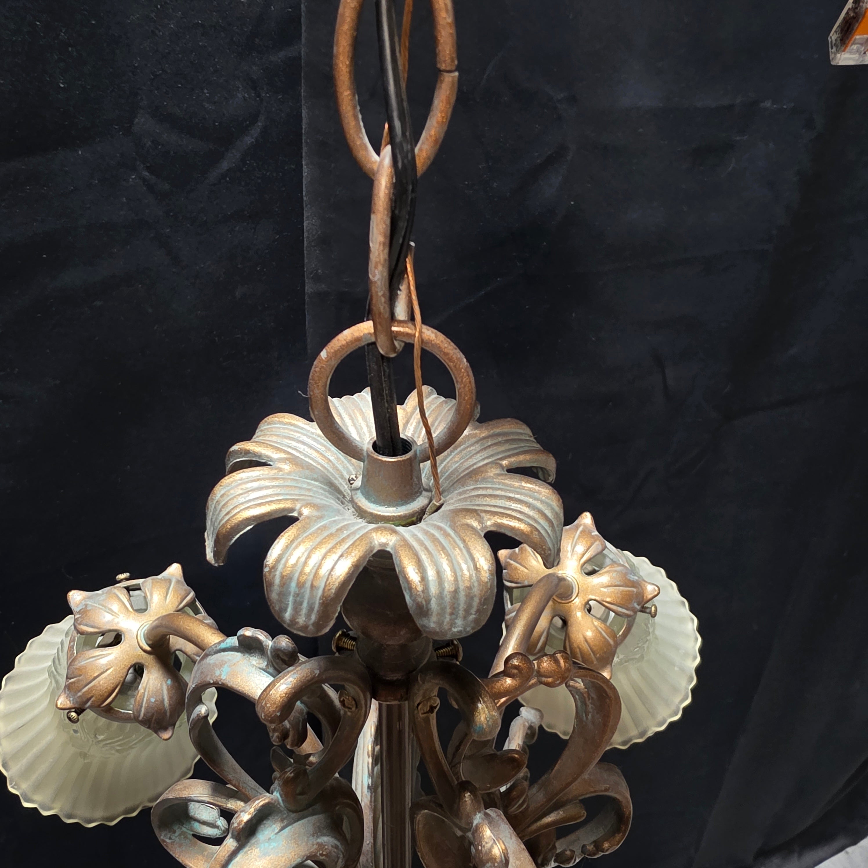 Art Nouveau Five Light Chandelier with Tulip Shades 23"x19"