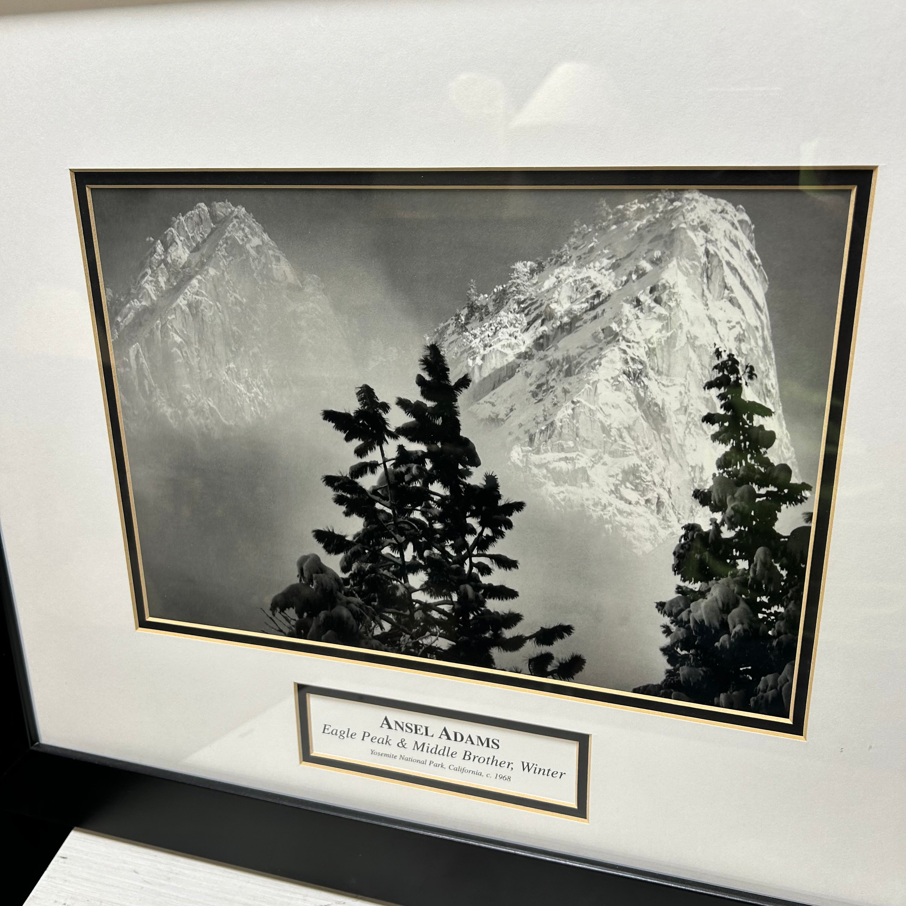 Ansel Adams "Eagle Peak & Middle Brother, Winter Yosemite 1968 23.5'x 19.5"