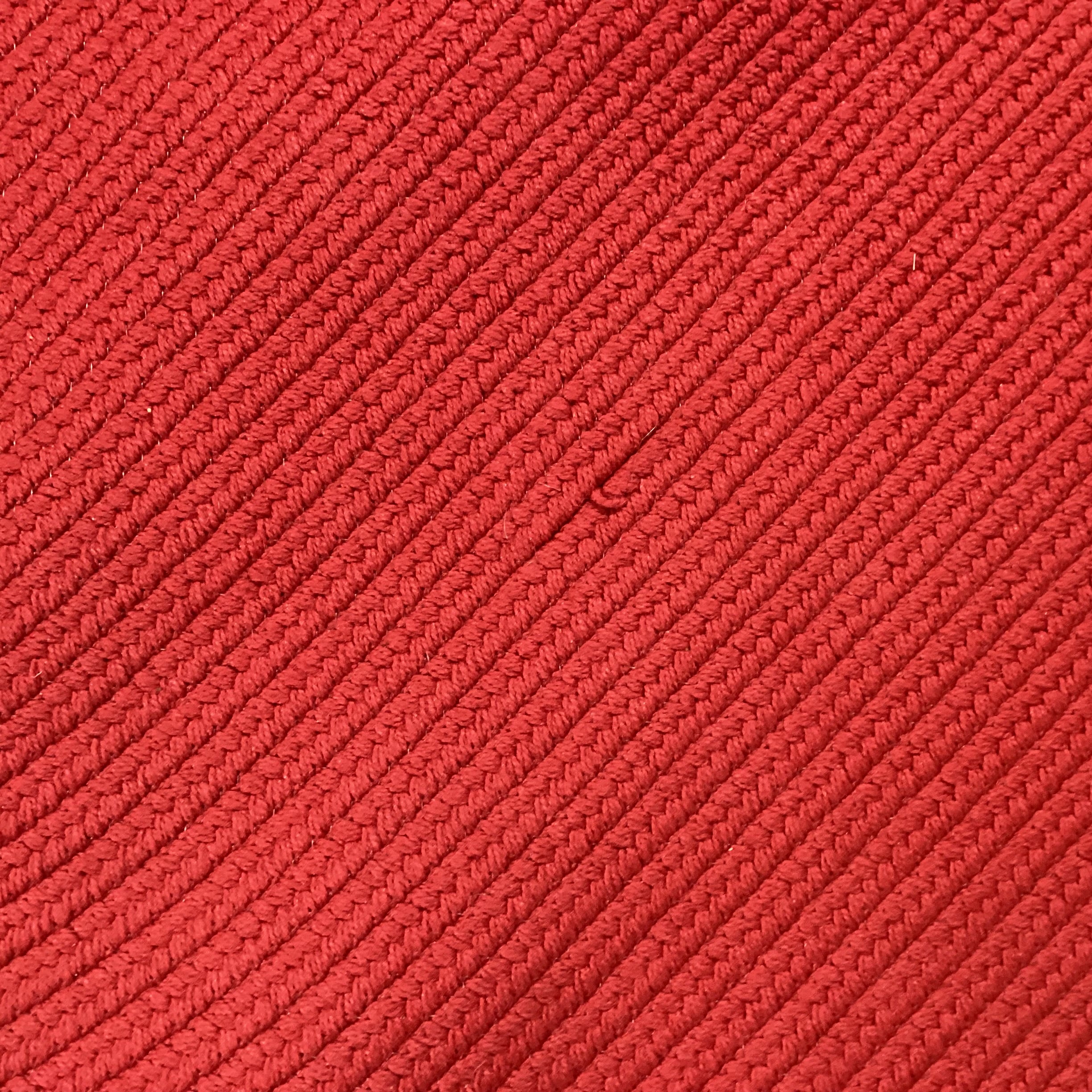 Oval Red Braided Woven Rug 10'x 13'