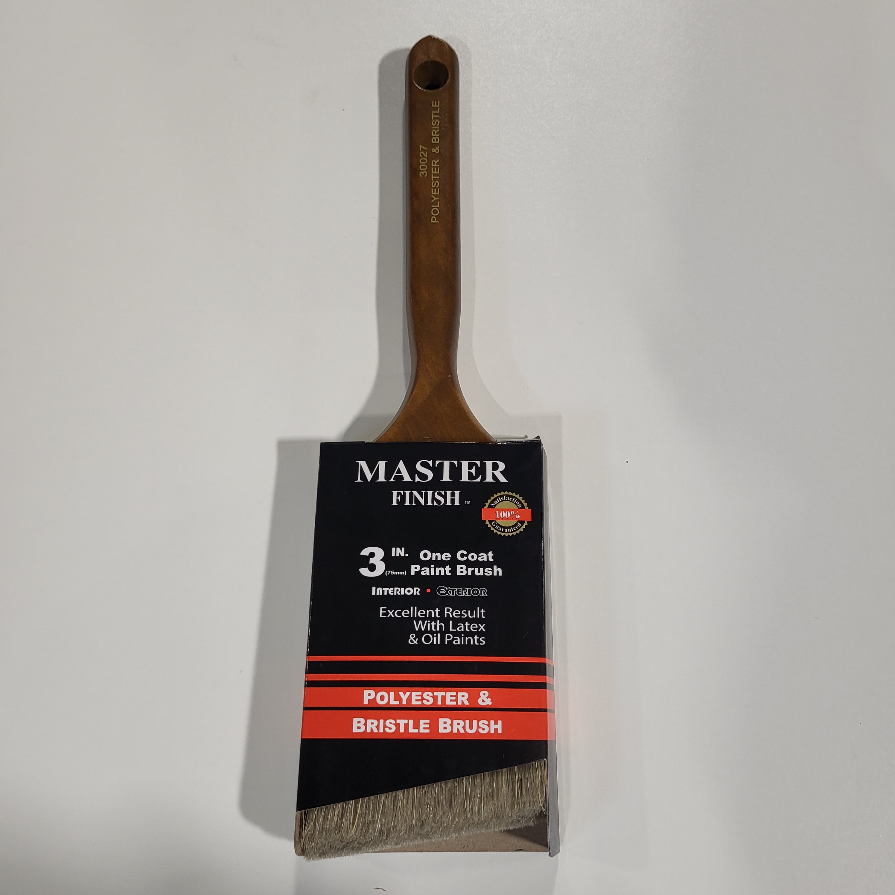 3" Red Polyester & Bristle Angle Paint Brush 30027PB