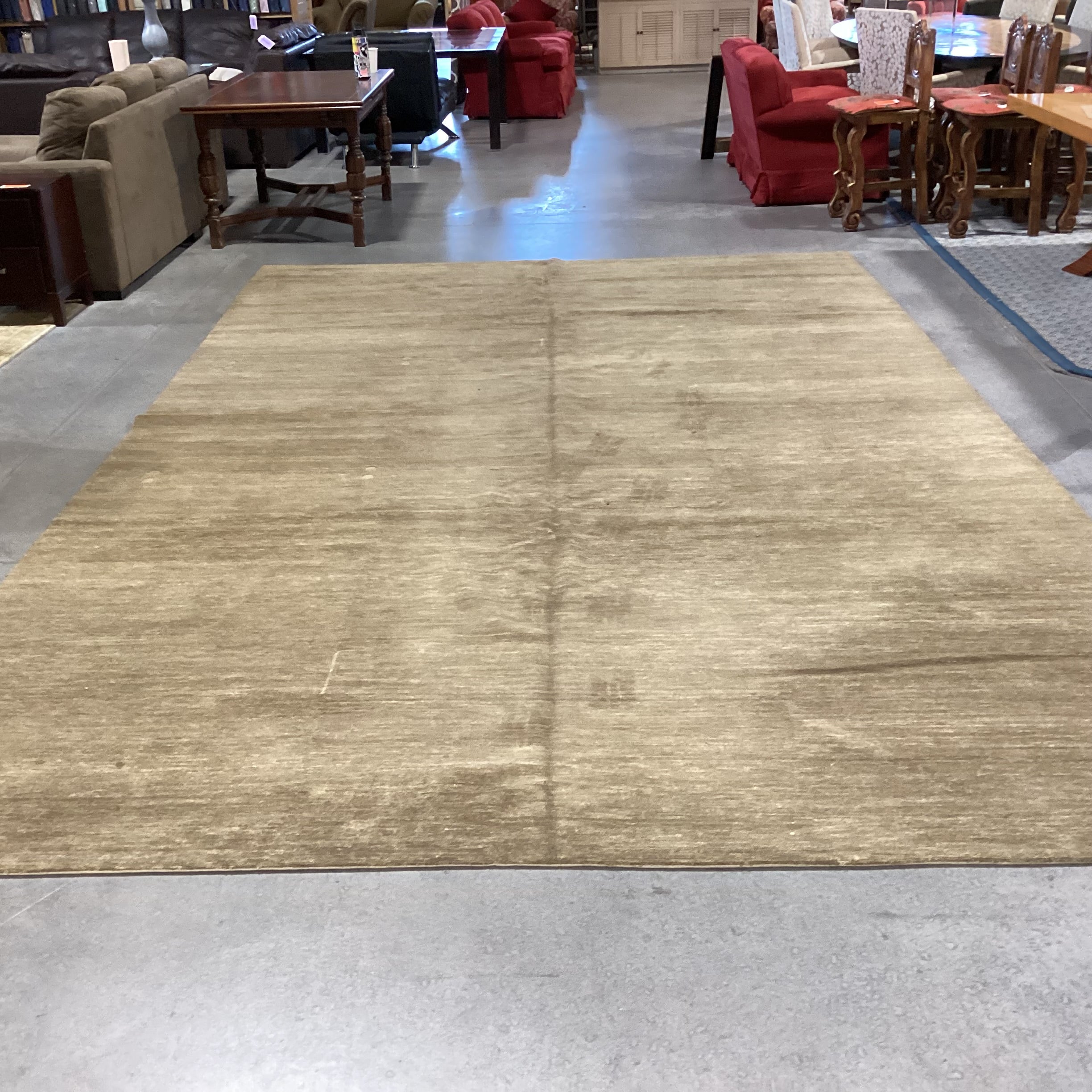 Michaelian & Kohlberg Light Olive Hand Woven Nepal Wool Rug 10'x 16'