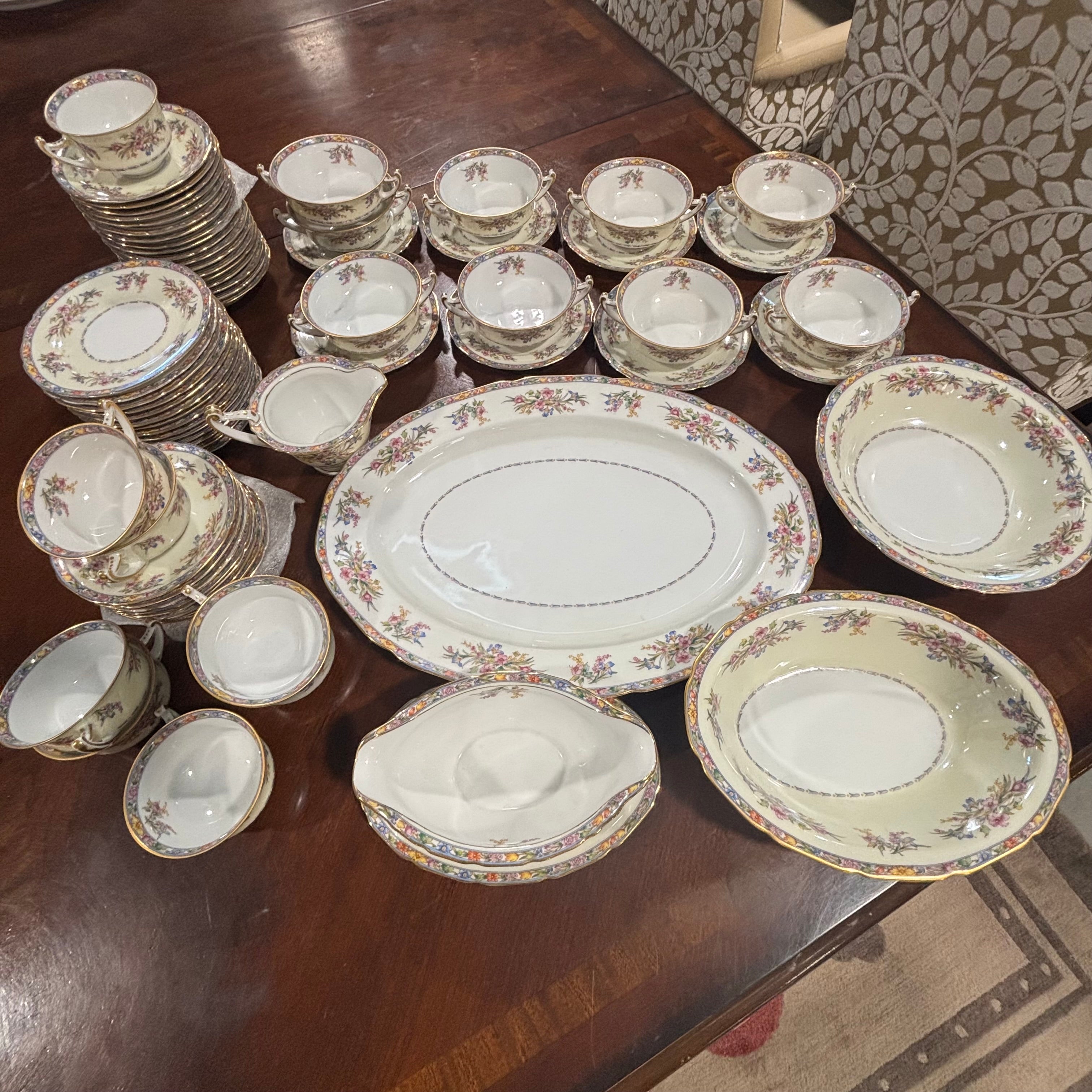 Set of 72 Pieces Vintage Royal Epiag China Dinnerware, Made in Czechoslavakia