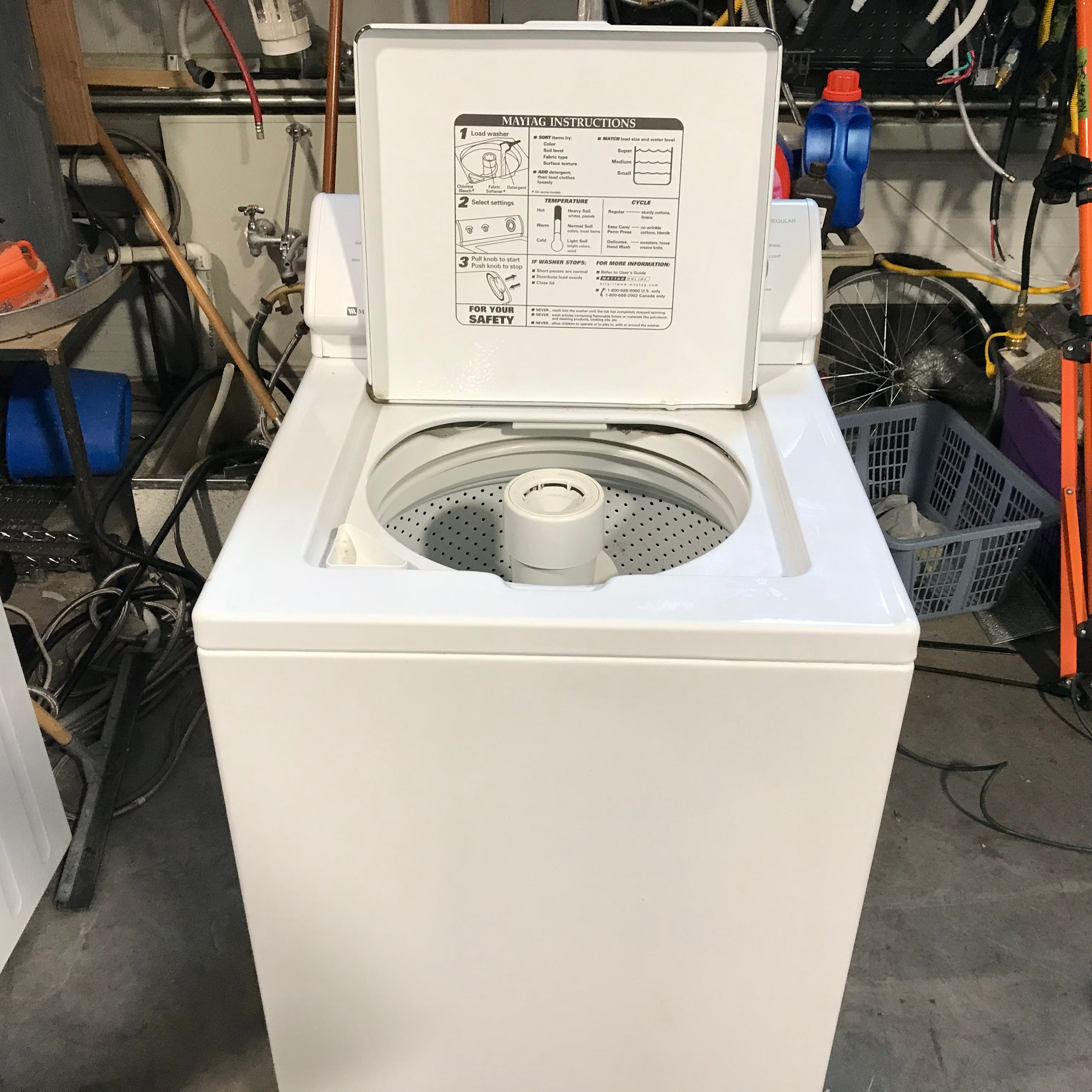 Maytag White Top-Load Washer 25.5"x 27"x 44"