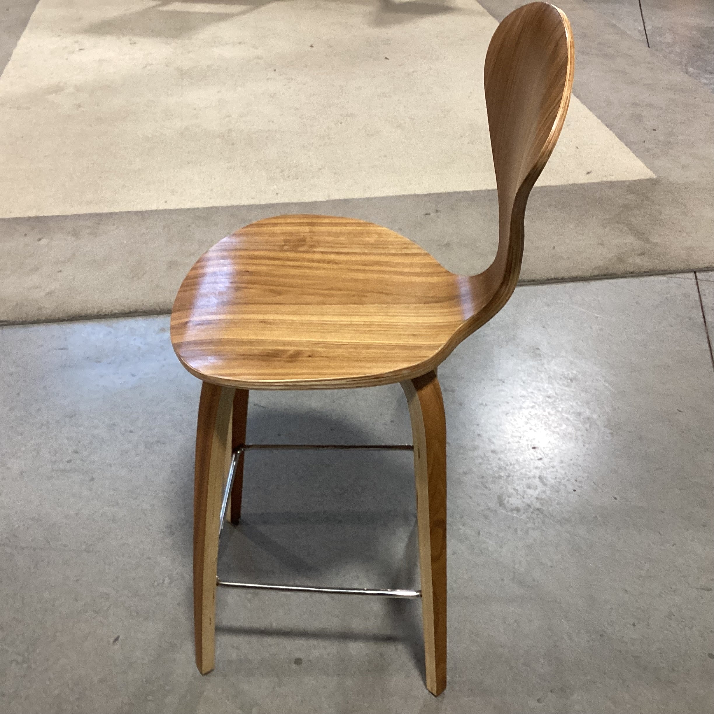 Norman Cherner for Rove Classic Pressed Walnut Modern Barstool 26"