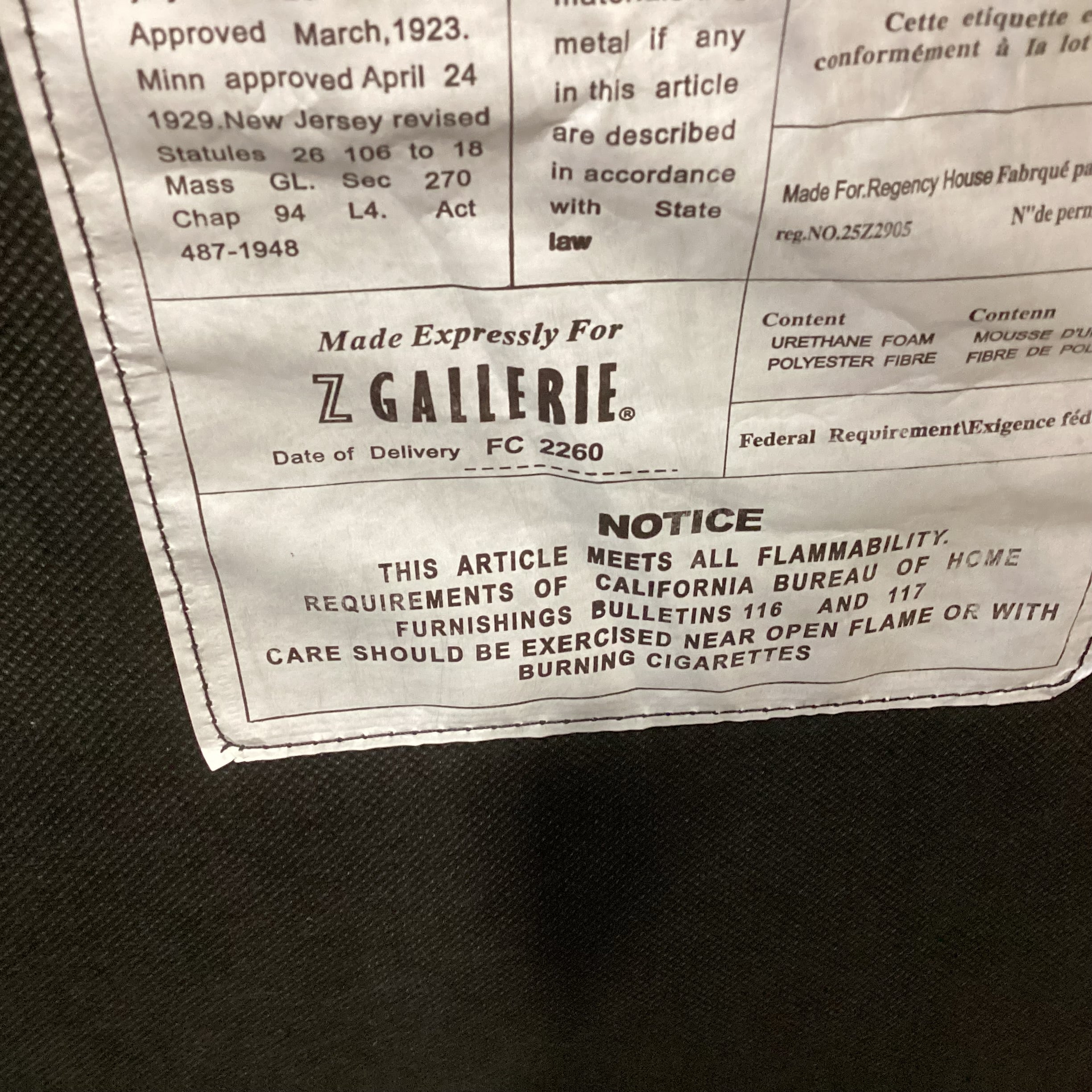 Z Gallerie Chocolate Leather Nailhead Wing Chair 30"x 34"x 48"