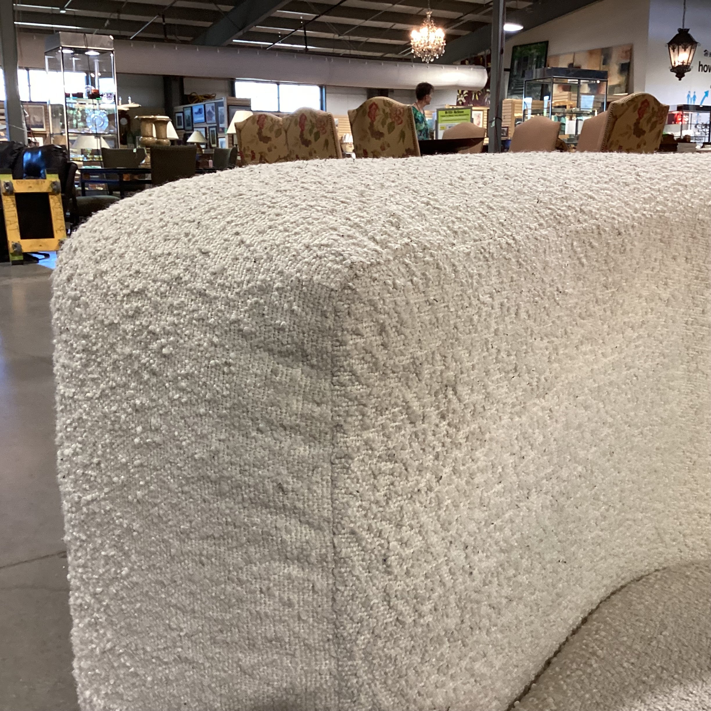 Contemporary Ivory Boucle Chair 41"x 34"x 29"