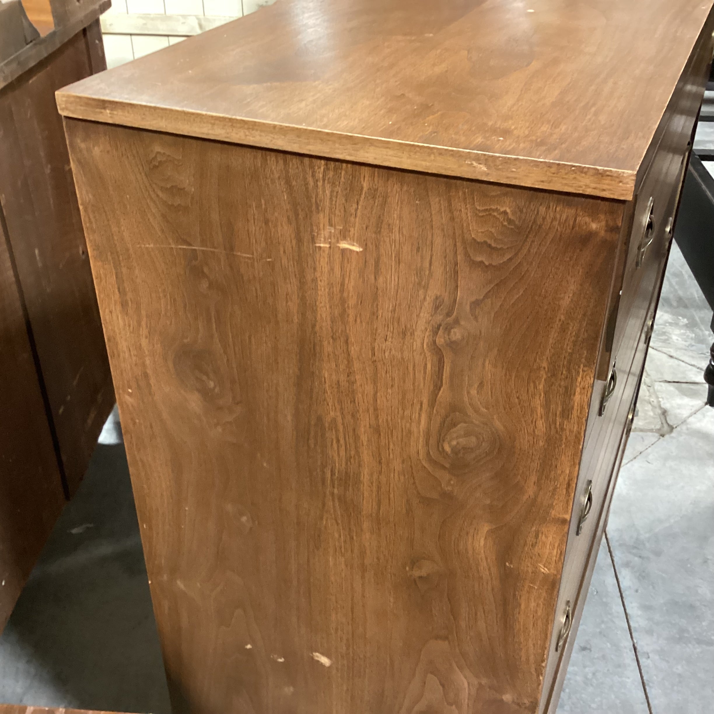 Mid Century Walnut 4 Drawer Chest 38"x 18"x 43.5"