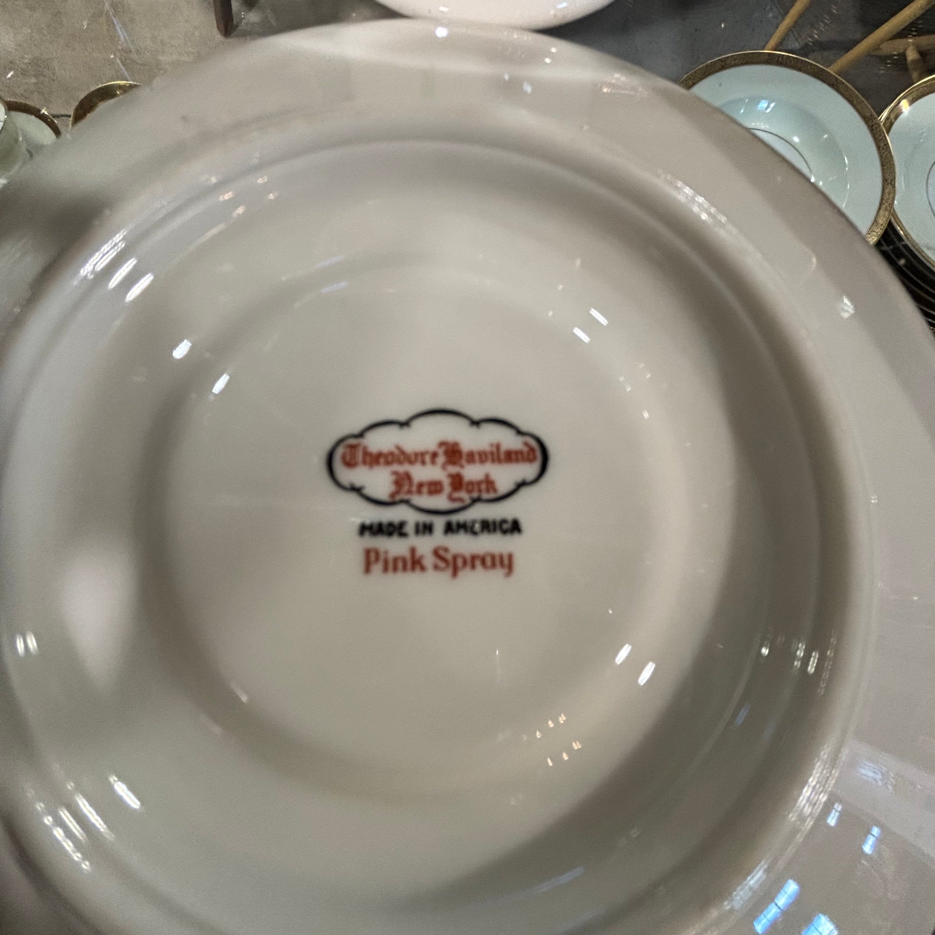 Set of 48 Pieces Haviland "Pink Spray" China Dinnerware