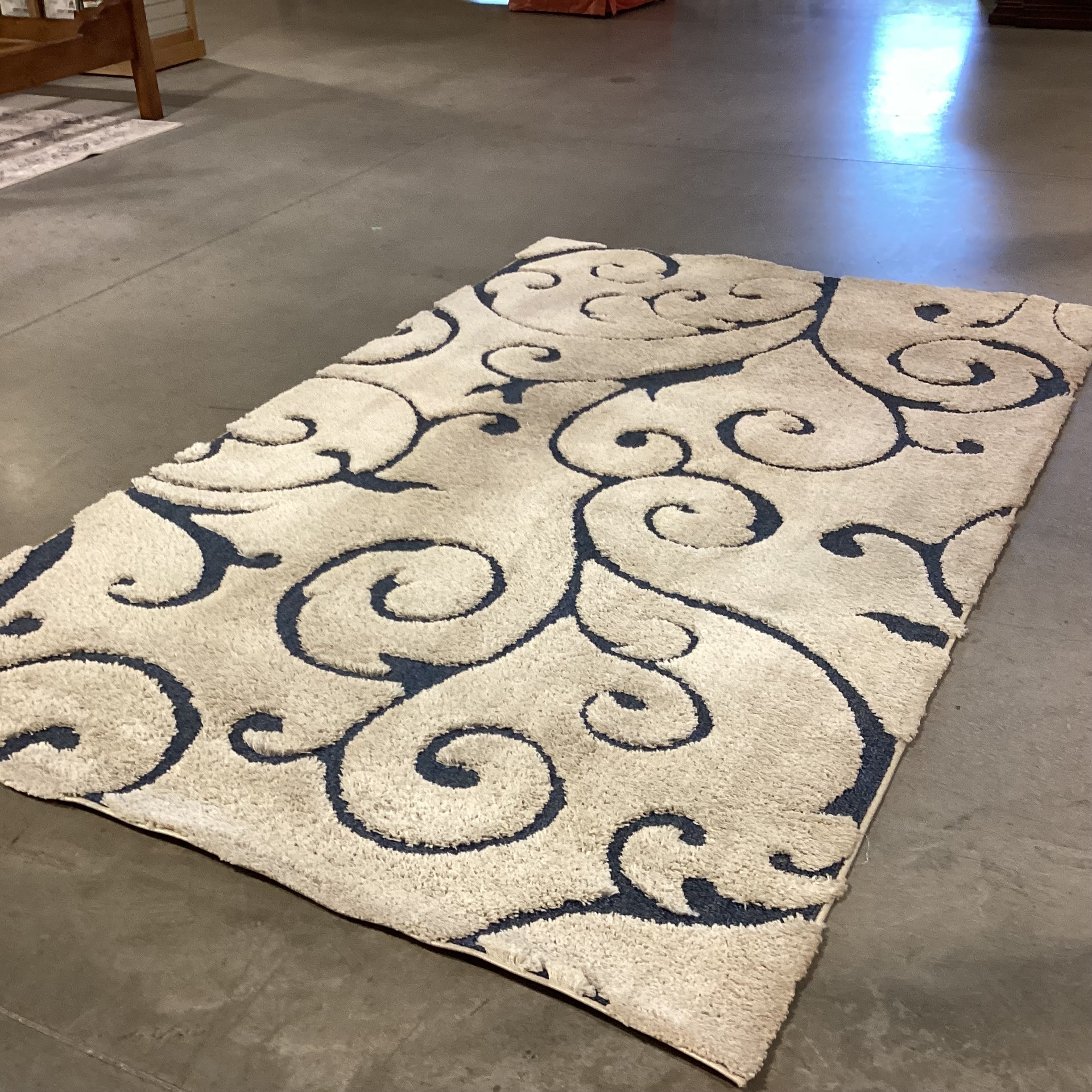 Safavieh Beige Blue Florida Shag Rug 6'x 9'