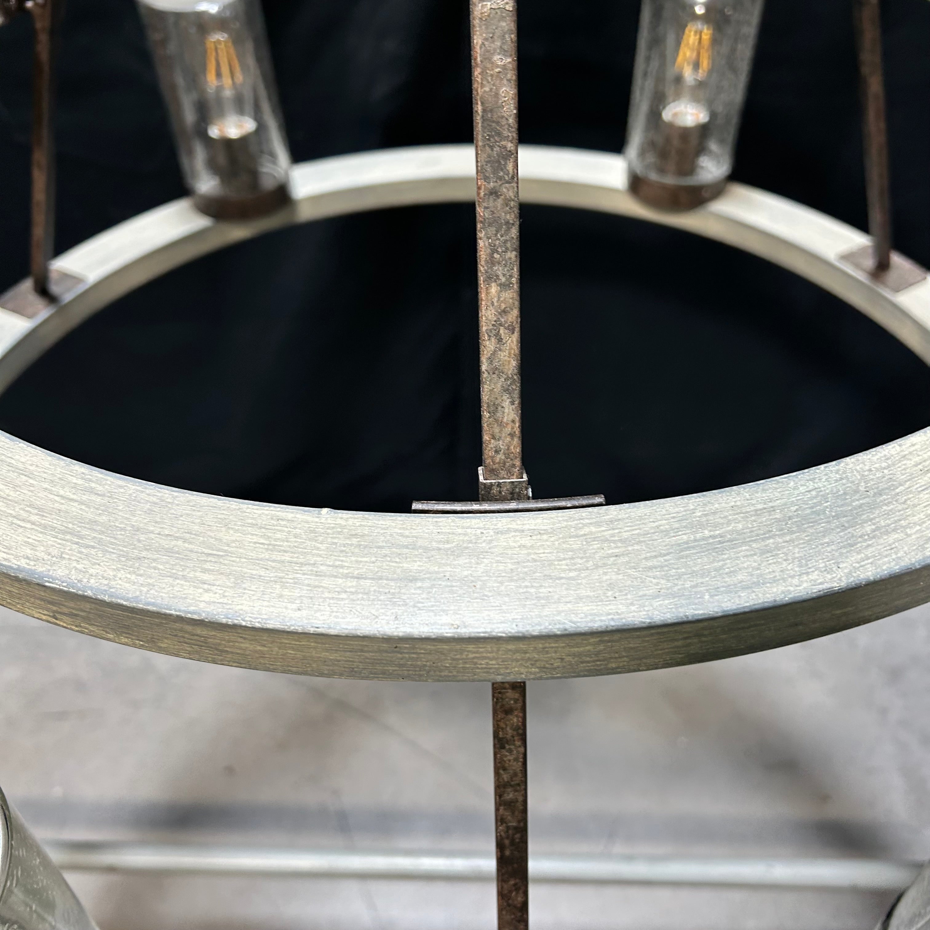 Franklin Iron Gorham Wagon Wheel 2-Tier 9-Light Ring Chandelier 32" X 34"