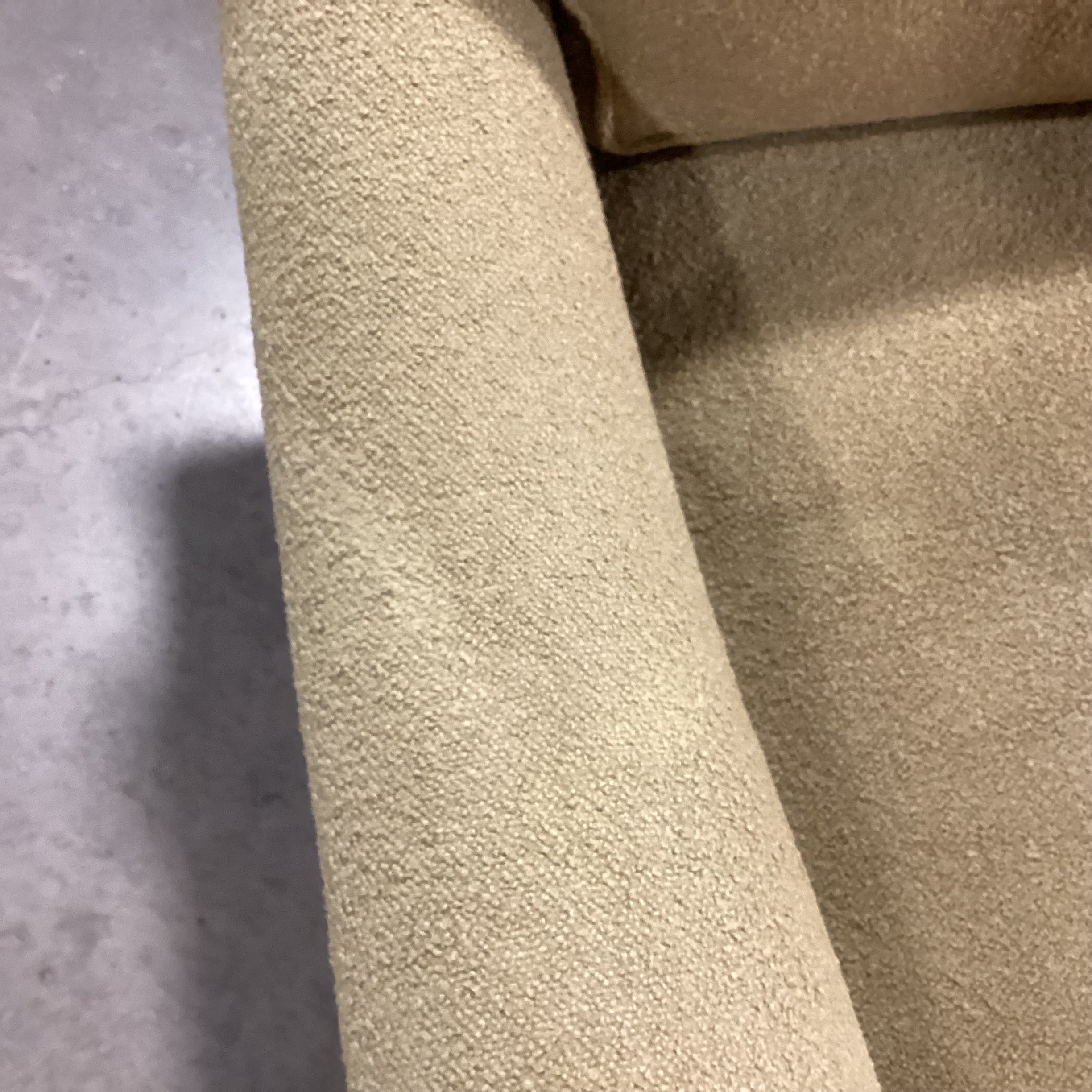 Reed Green Boucle Down Mix on Casters Chair 33"x 40"x 27"