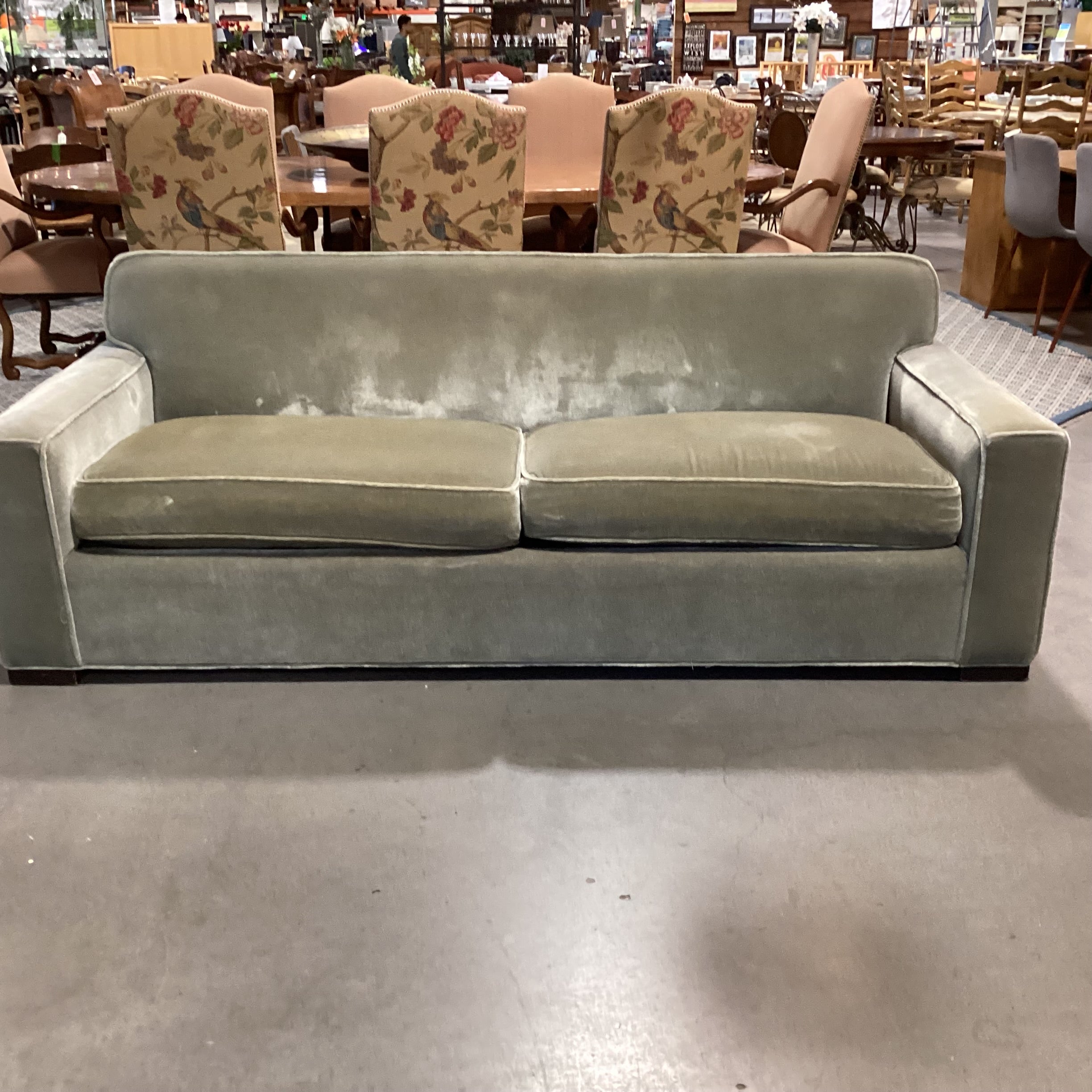 Sage Mohair Queen Sleeper Sofa 86"x 39"x 31"