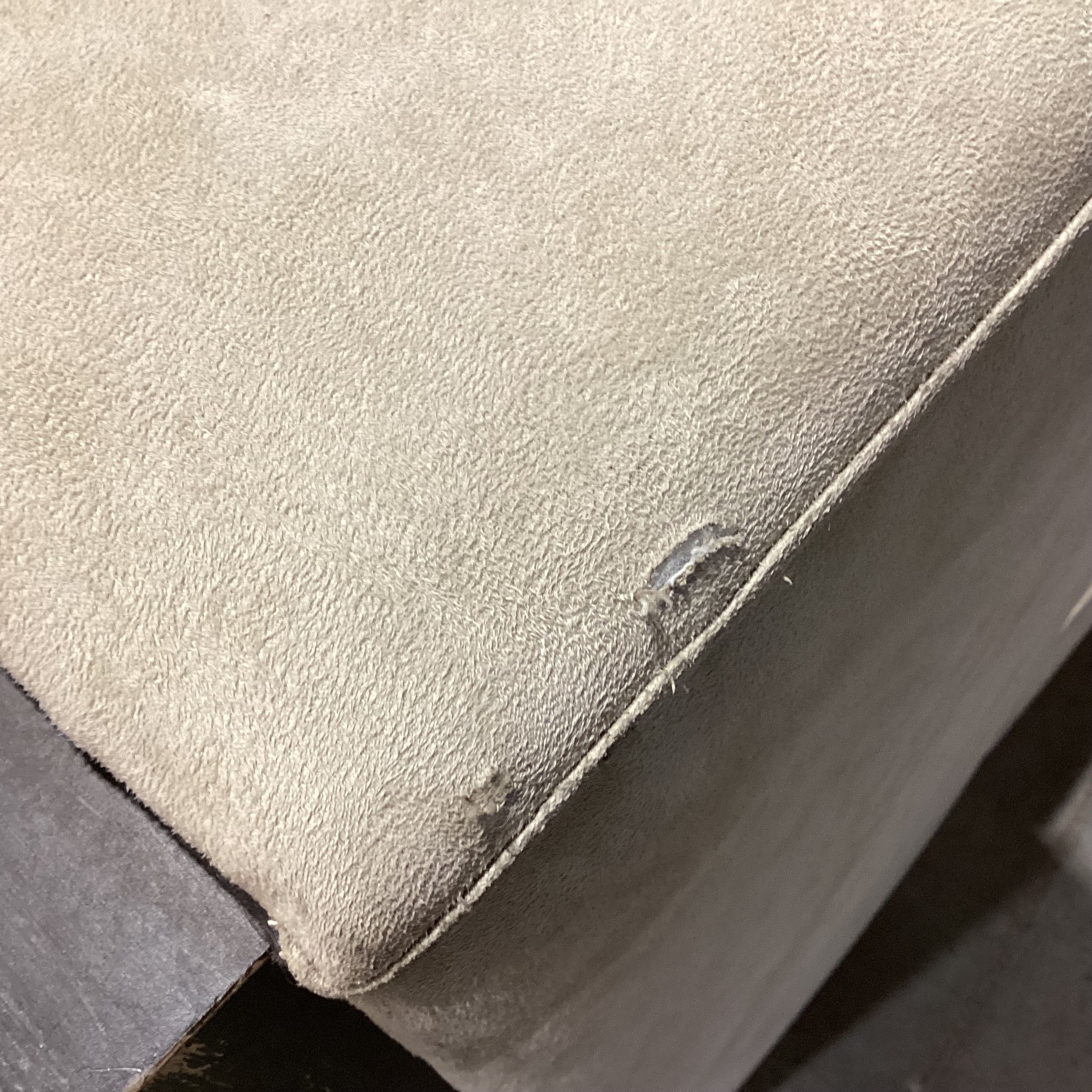 Custom Beige Ultra Suede Low Profile Modern Sofa 87"x 37"x 29.5"