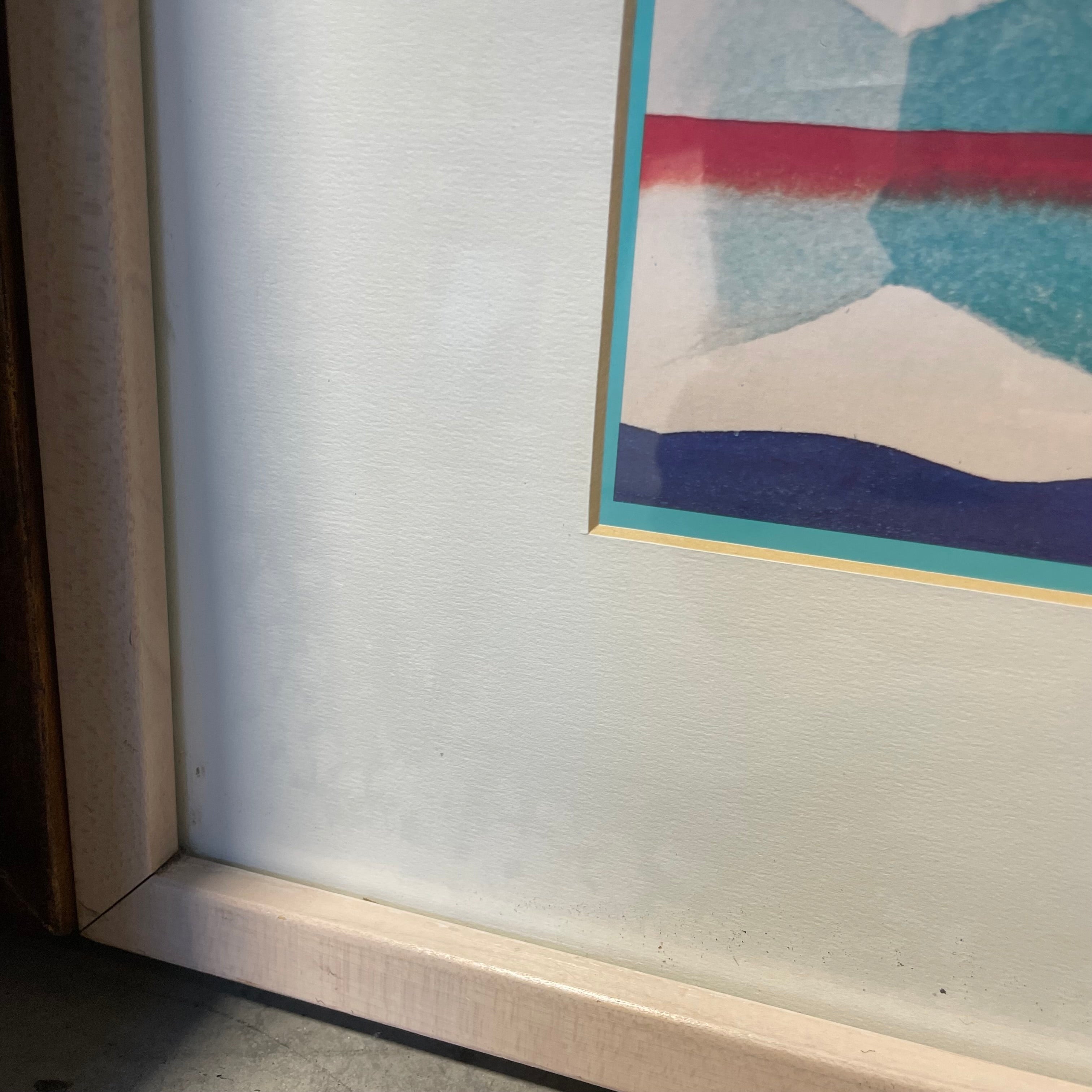 Ian Tremewen "Boats 'N The Harbour" Print In Light Wood Frame 37" x 30"