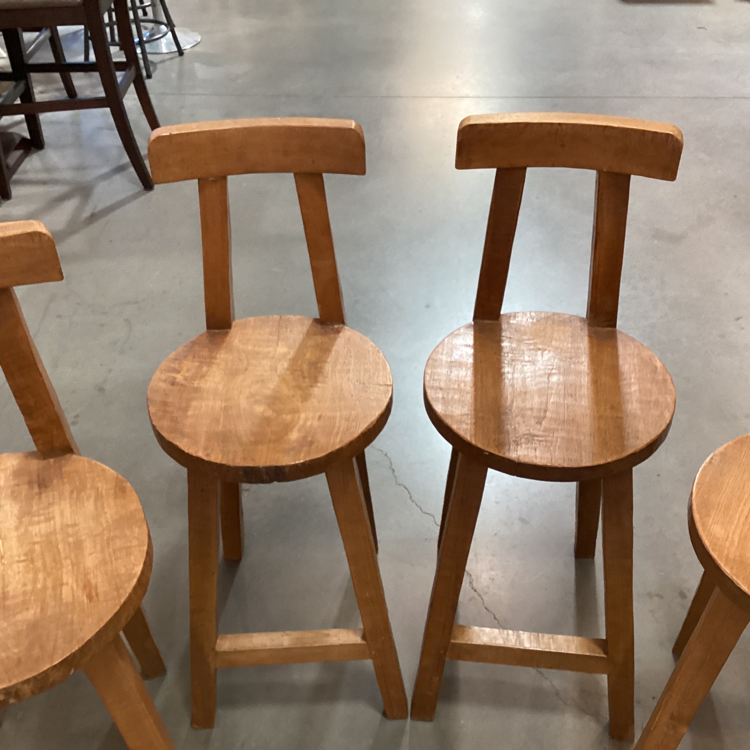 SET of 4 Hand Crafted Solid Wood Barstools 25.5"