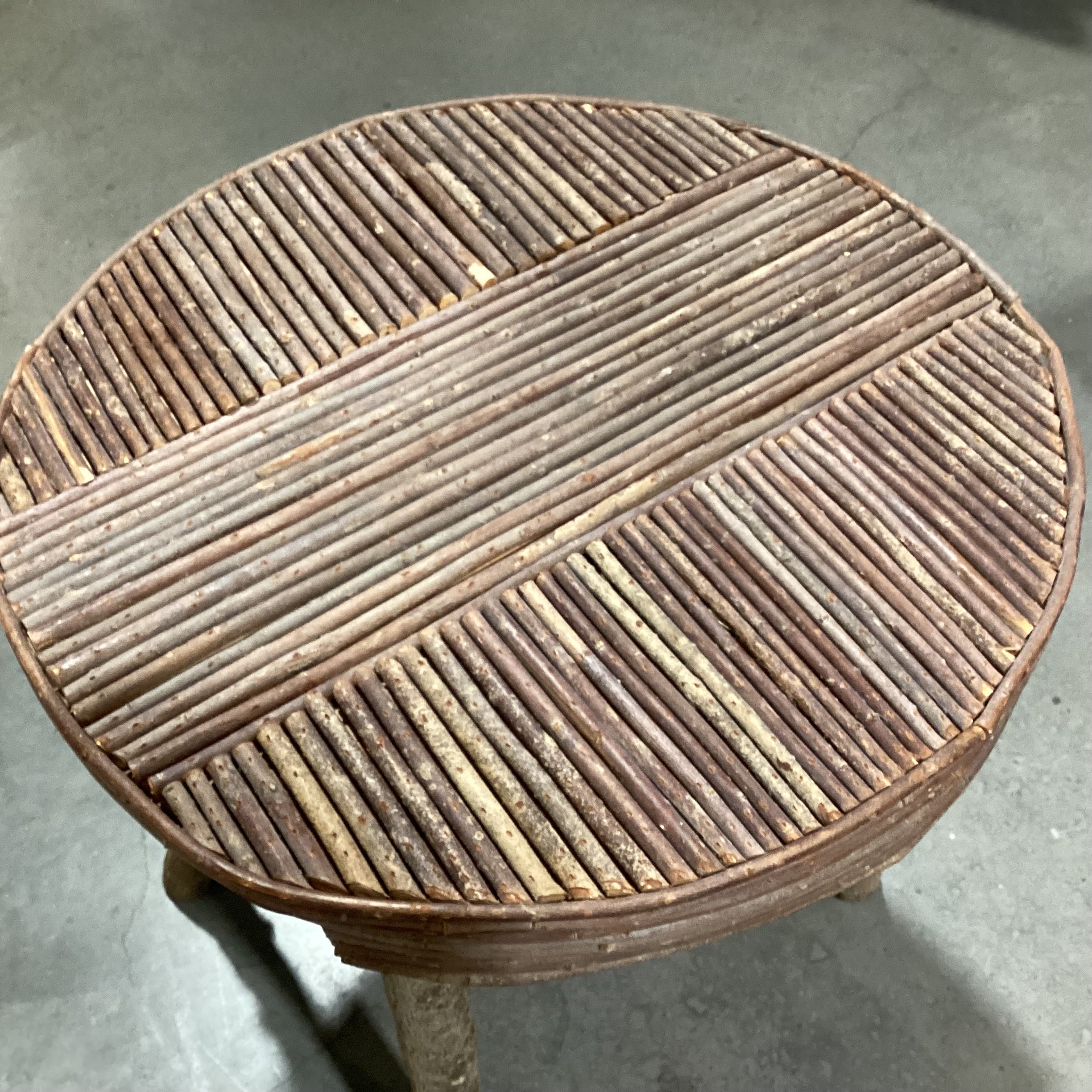Round Log & Branch Rustic Accent Table  24.5" Diameter x 26.5"