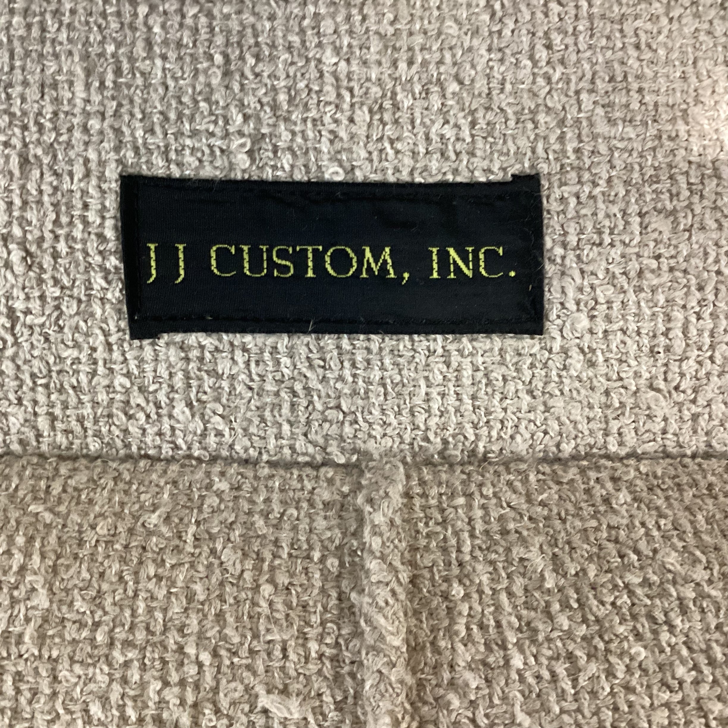 JJ Custom Cream Texture Woven Nailhead & Down Mix 2 Piece Sectional 138"x 138"x 2"x 36"