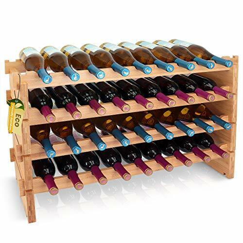 33.5"x 10"x 21"  SereneLife 36 Bottle Stackable Modular Wine Rack