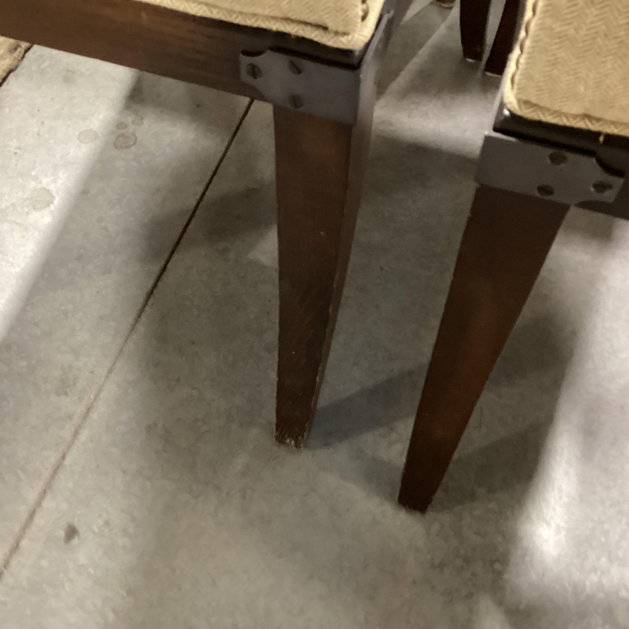SET of 6 Golden Wool Blend Nailhead & Dark Finish Wood with Bracket Accent Dining Chair 23"x 26"x 42"