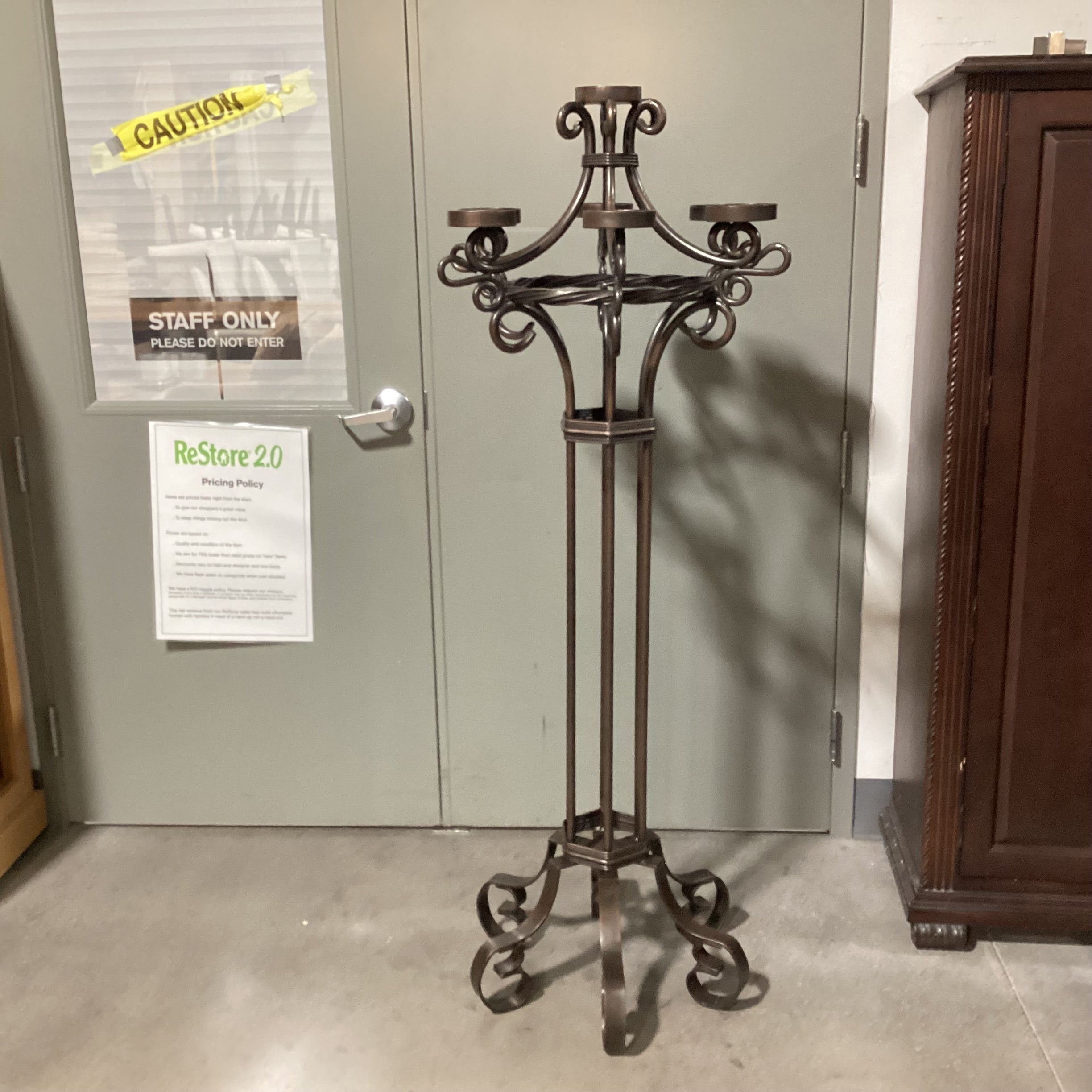 Iron Scroll Candelabra 27" Diameter x 65"