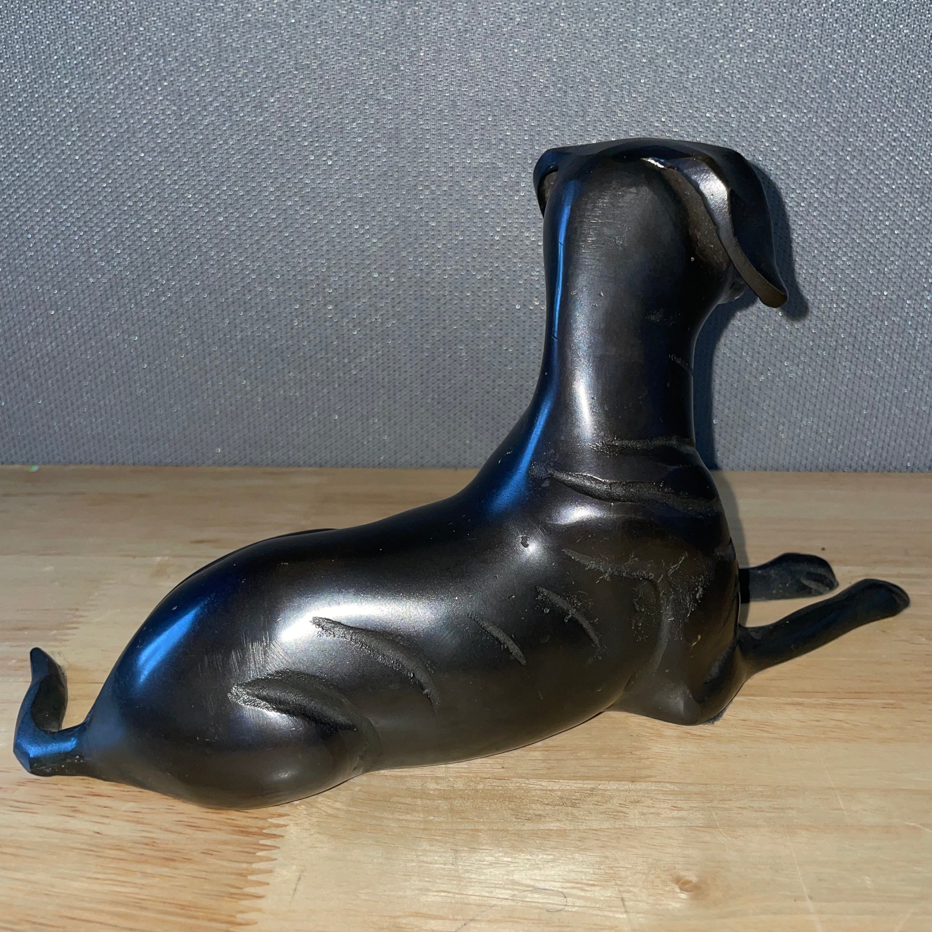 Vintage Cast Iron Greyhound Figurines, Pair