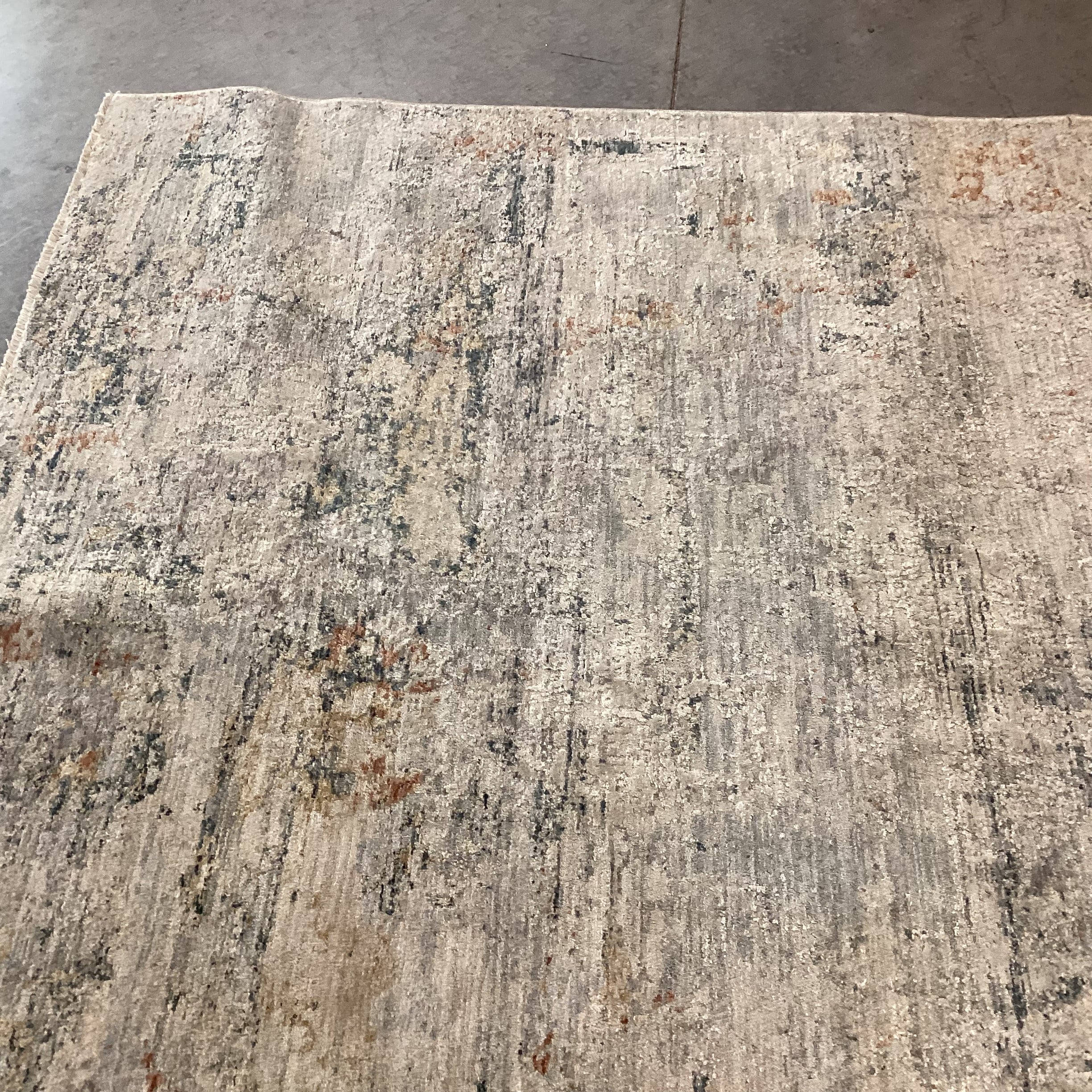 Surya LaiLa Grey Blue Rust Flatweave Poly Rug 5'x 7'5"