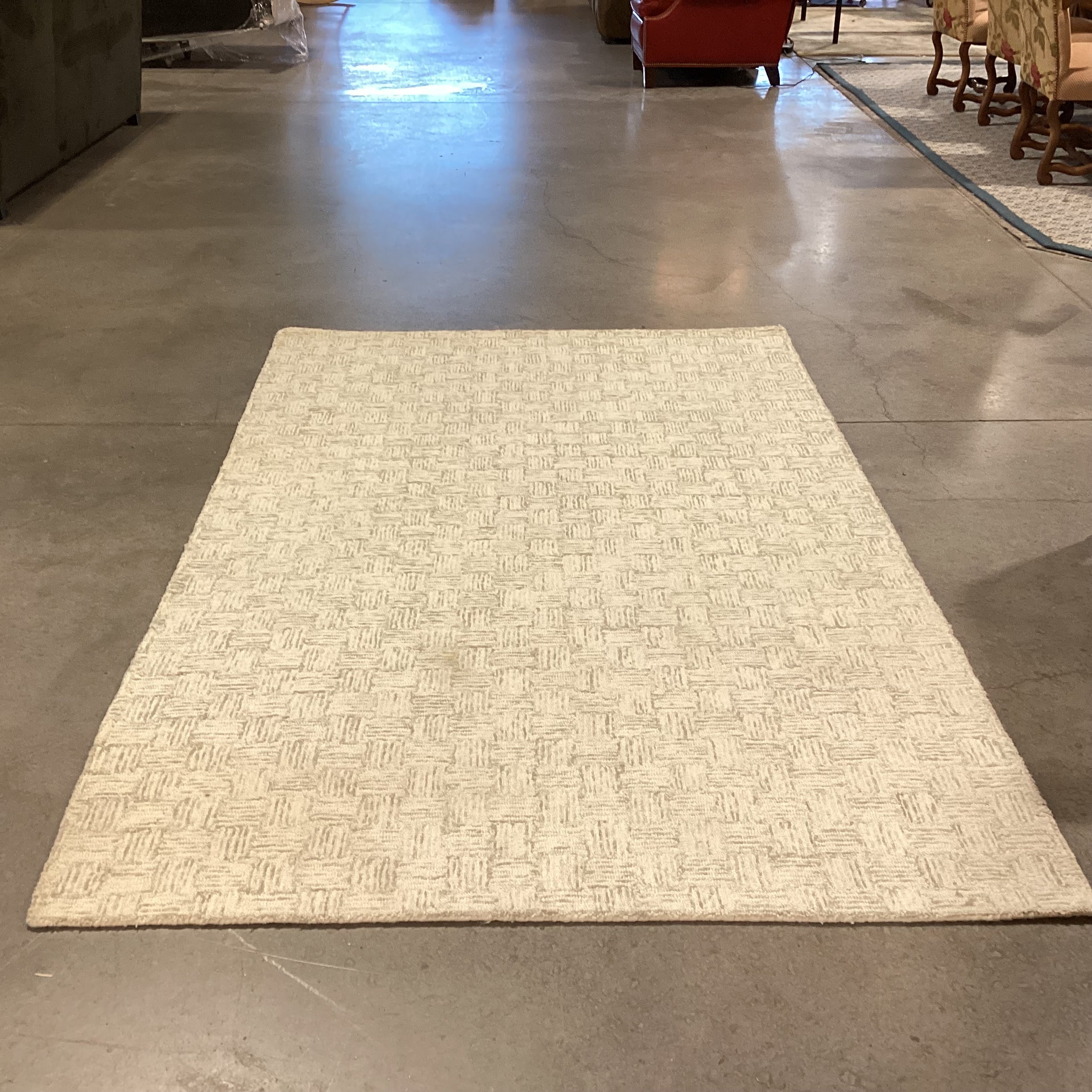 Safavieh Micro Boucle Light Grey Ivory Wool Woven Rug 5'x 8'
