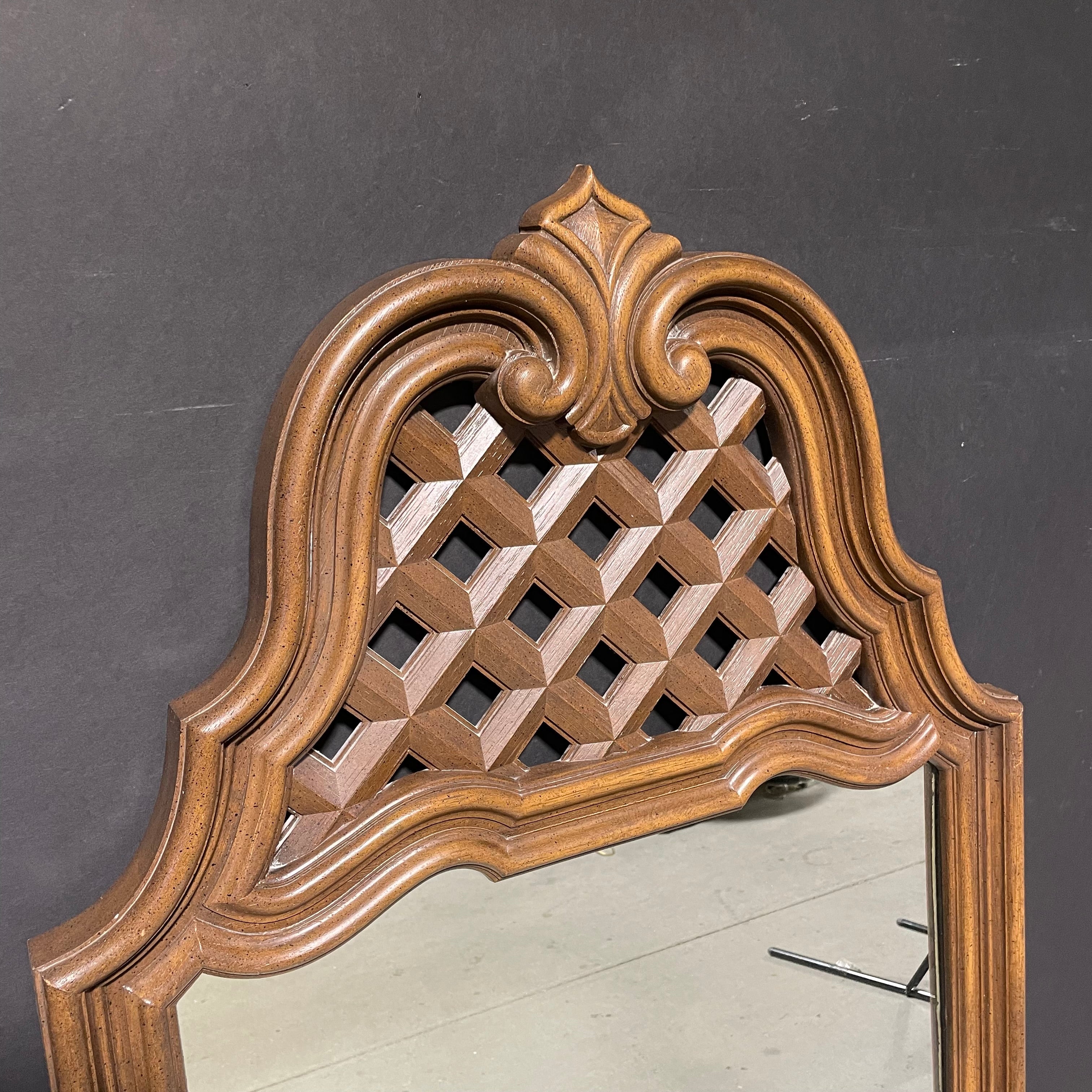 Faux Wood Ornate Framed Wall Mirror 29 3/4" x 55"