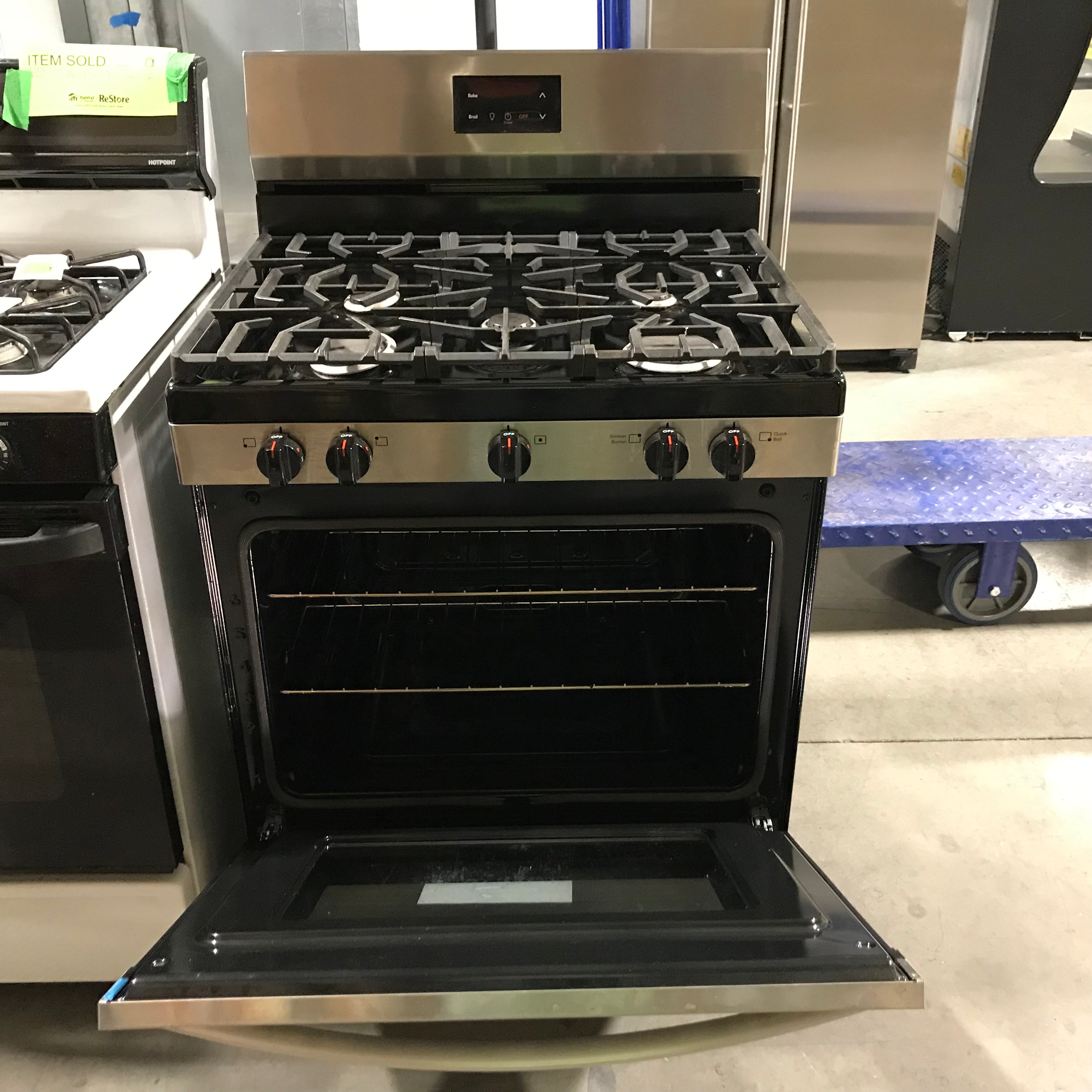 Frigidaire Stainless Steel 5 Burner Gas Range 30"x 26"x 47"