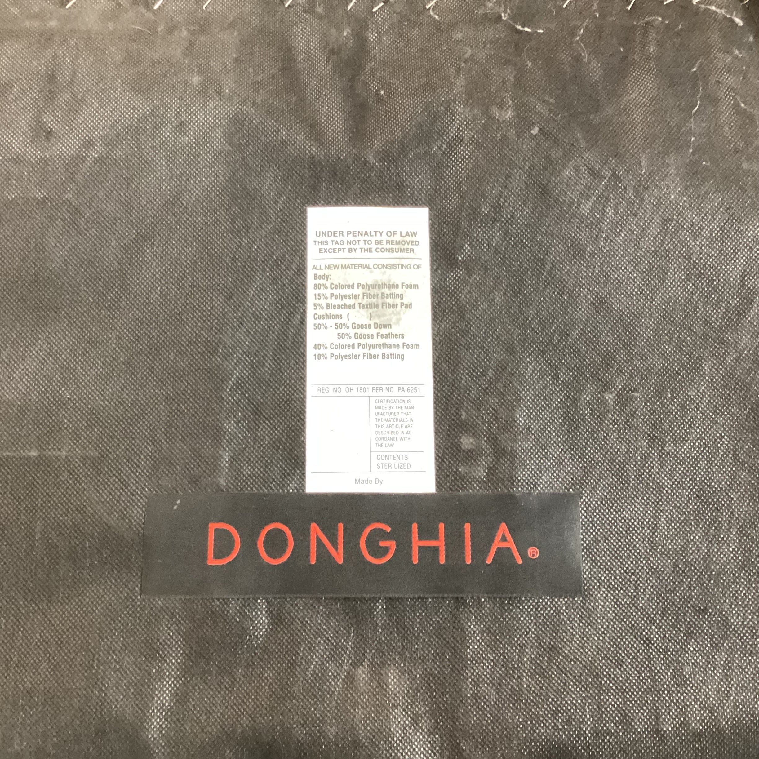 Donghia Down Brown & Gray Tweed Ottoman 30"x 22"x 16"