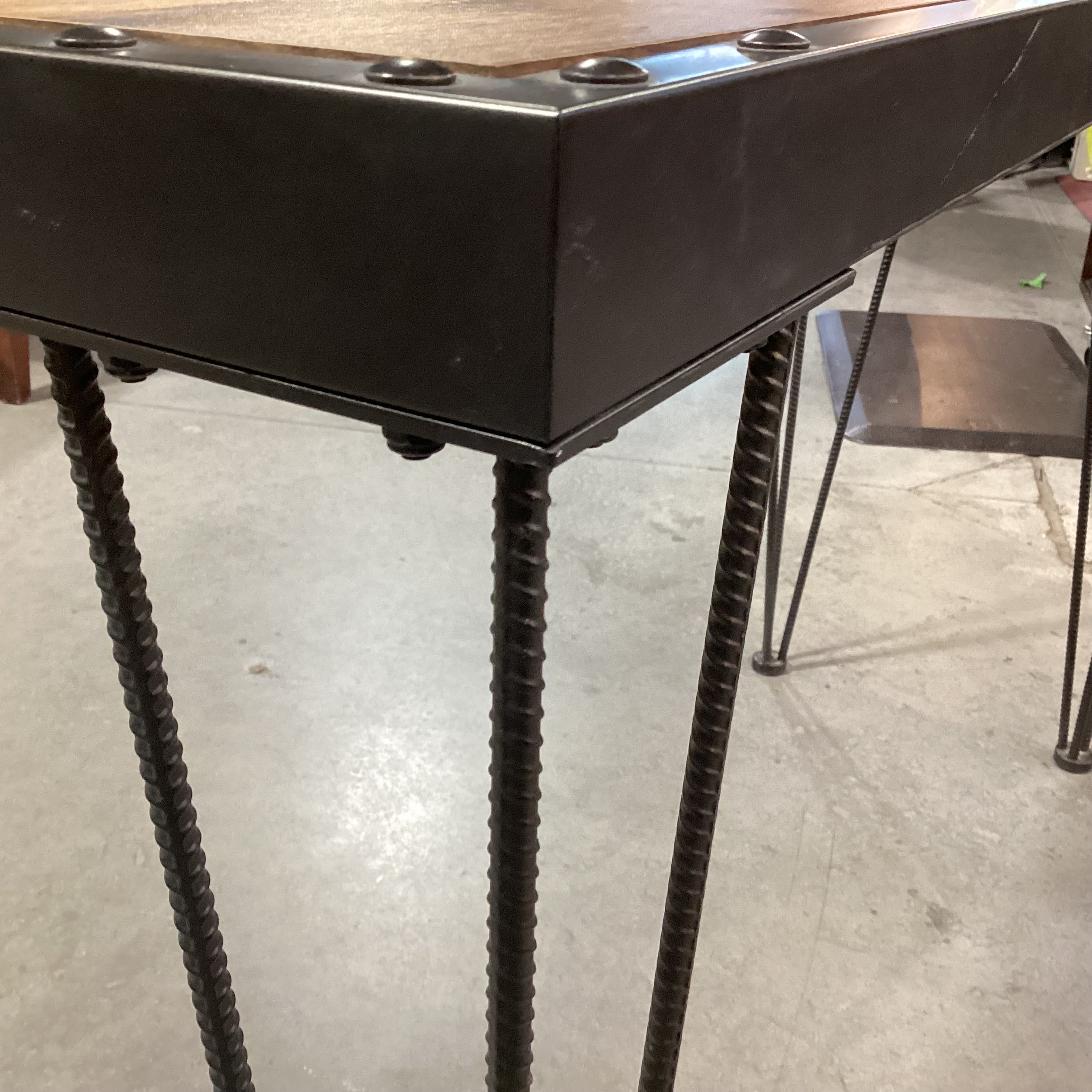 Industrial Iron & Wood Sofa Table 47"x 16"x 32"